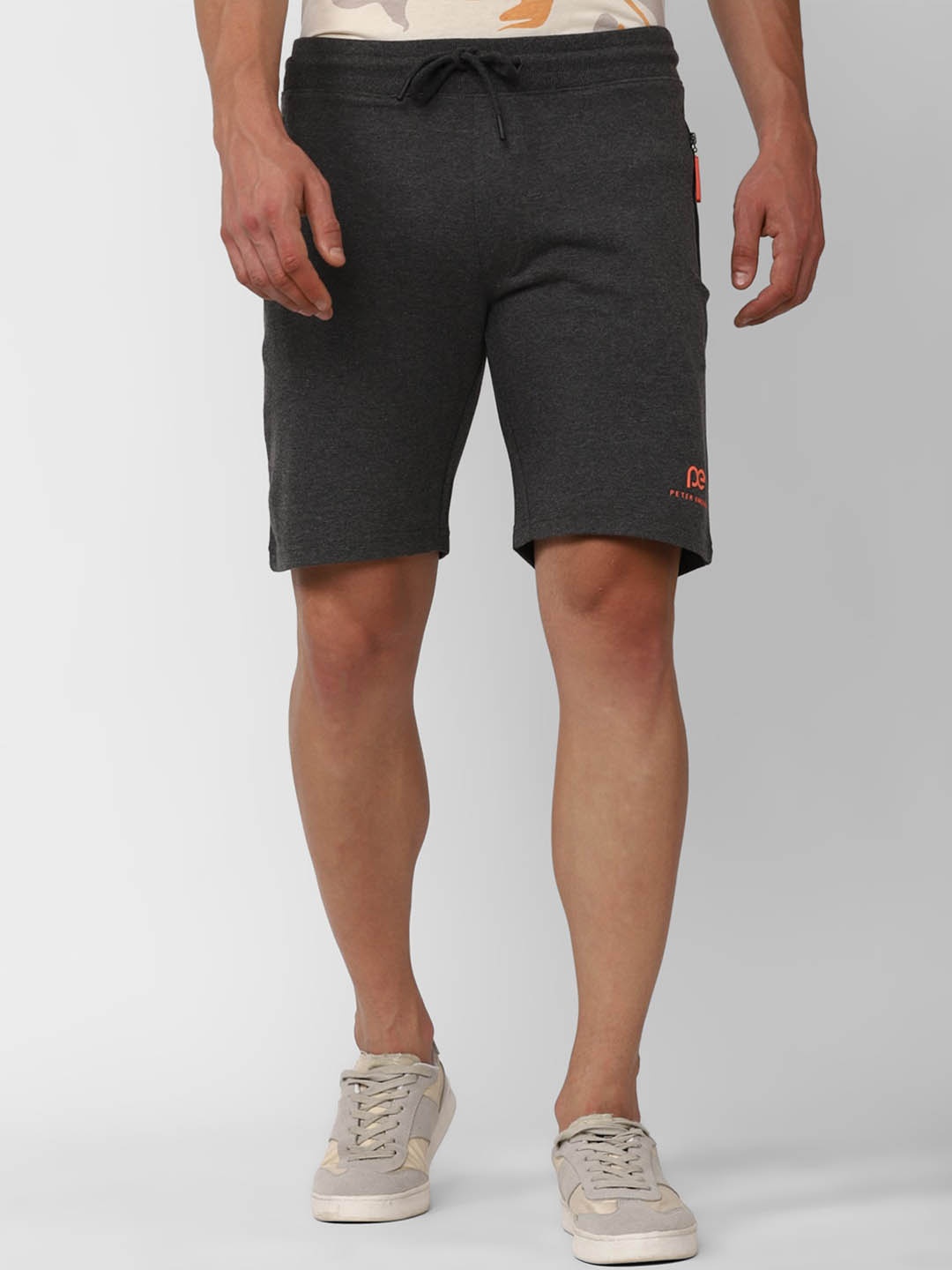 

Peter England Knee Length Regular Shorts, Grey