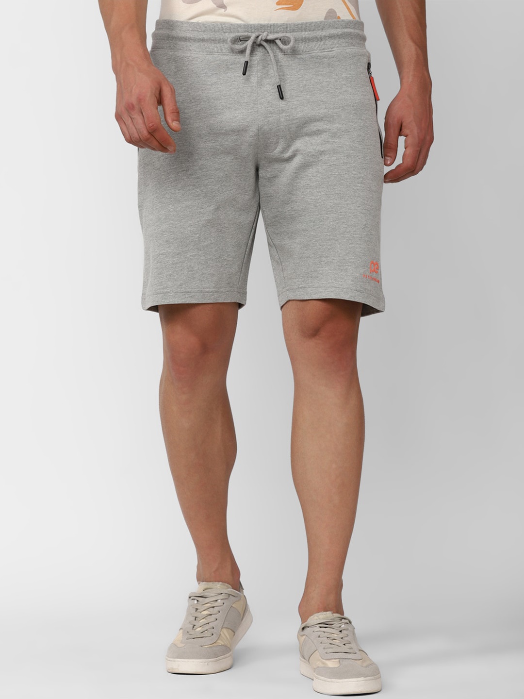 

Peter England Men Mid Rise Shorts, Grey