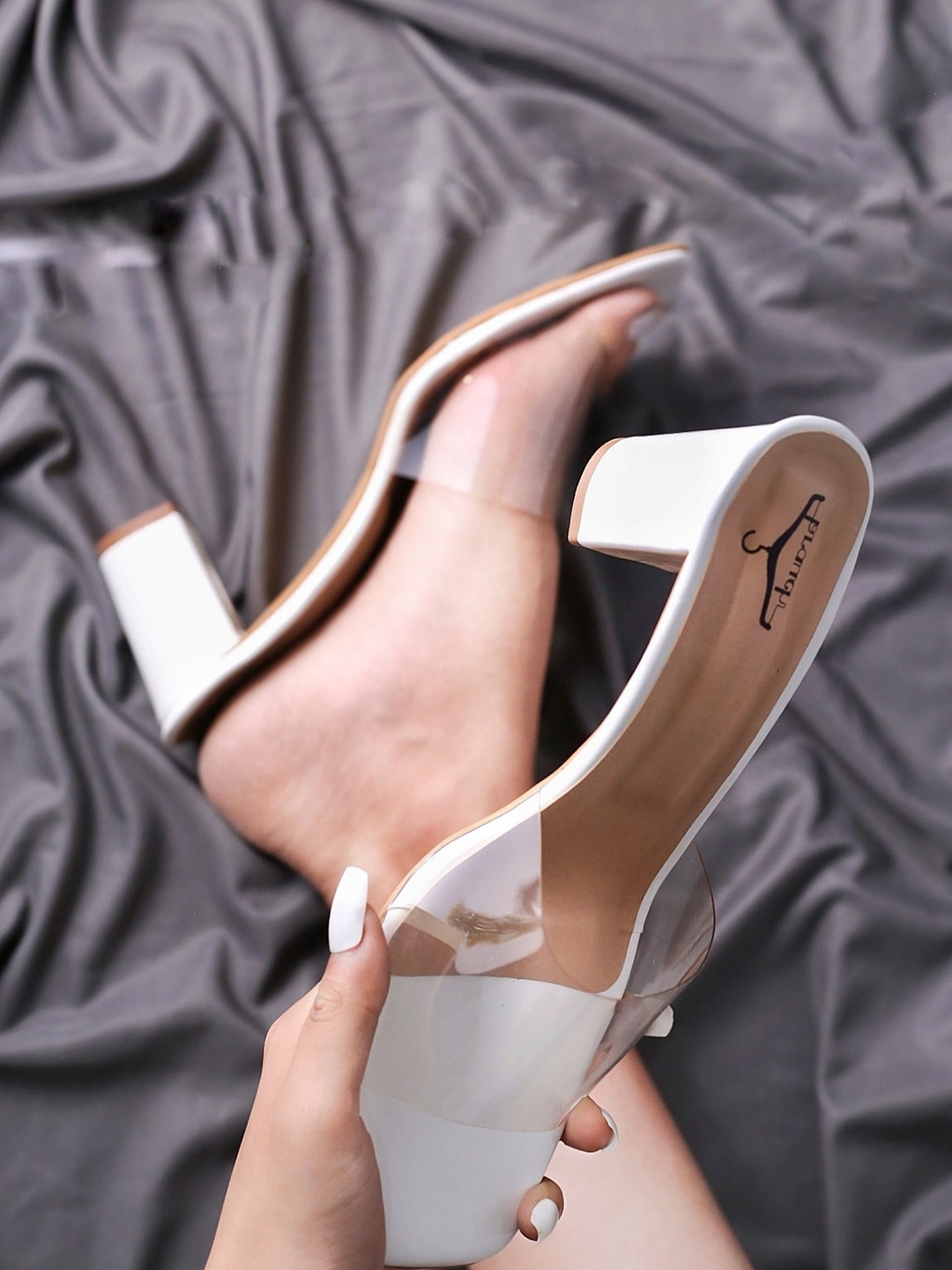 

Brauch Open Toe Block Heels, White