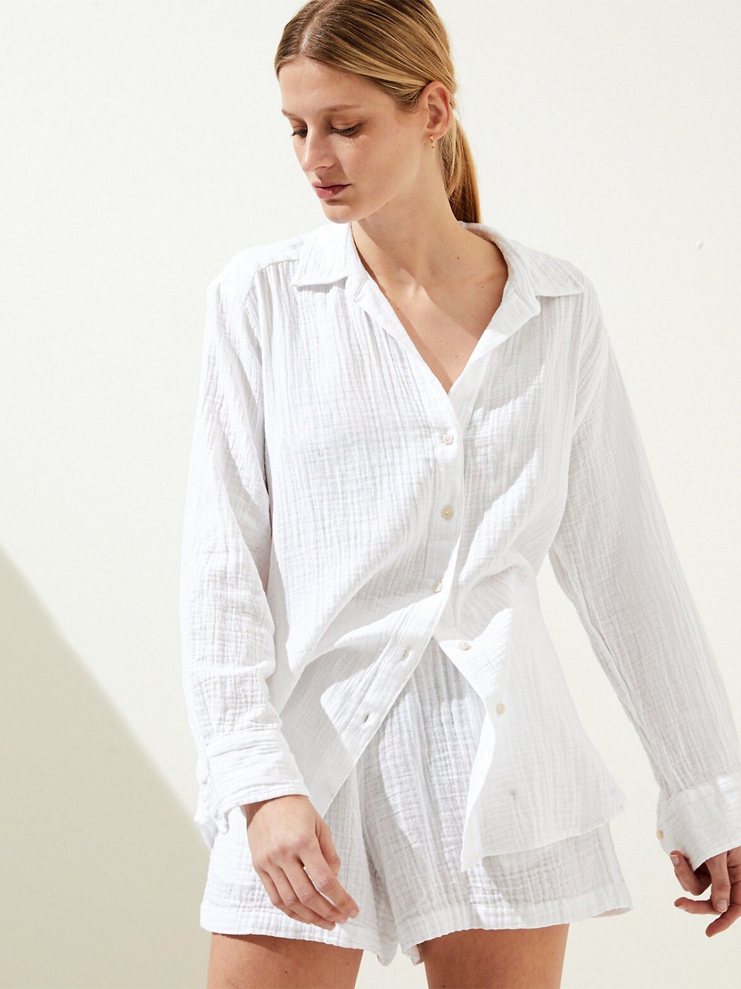 

Marks & Spencer Cotton Casual Shirt, White