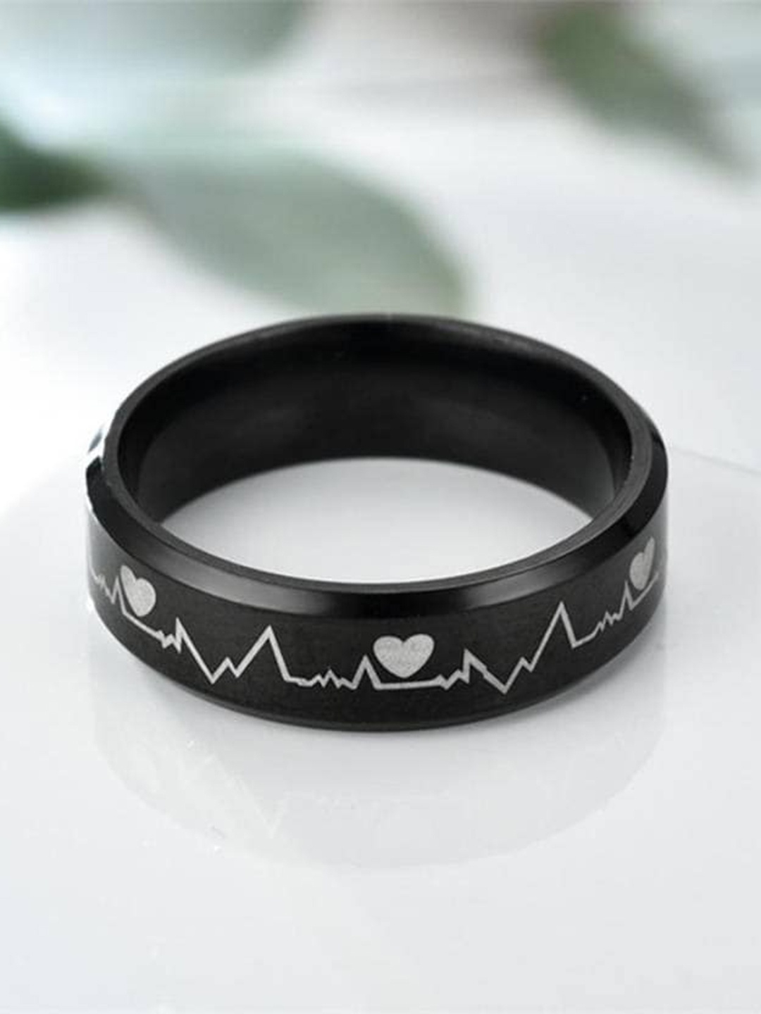 

VIEN Stainless Steel Ring, Black