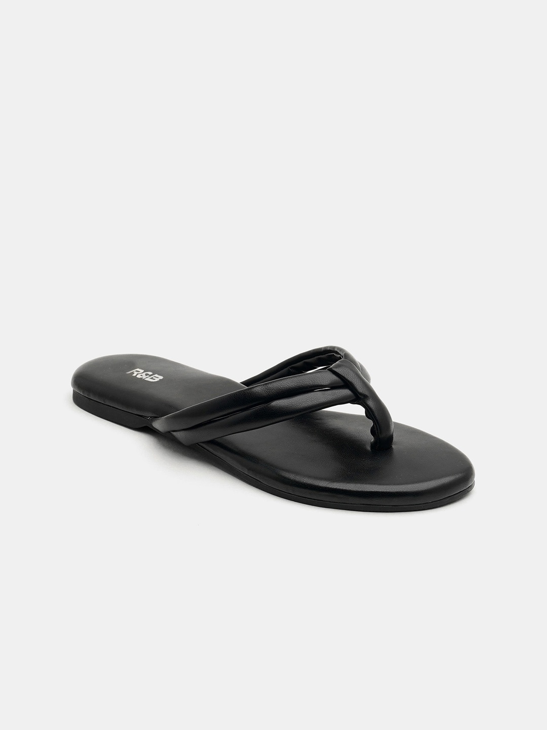 

R&B Double T-Strap Flats, Black