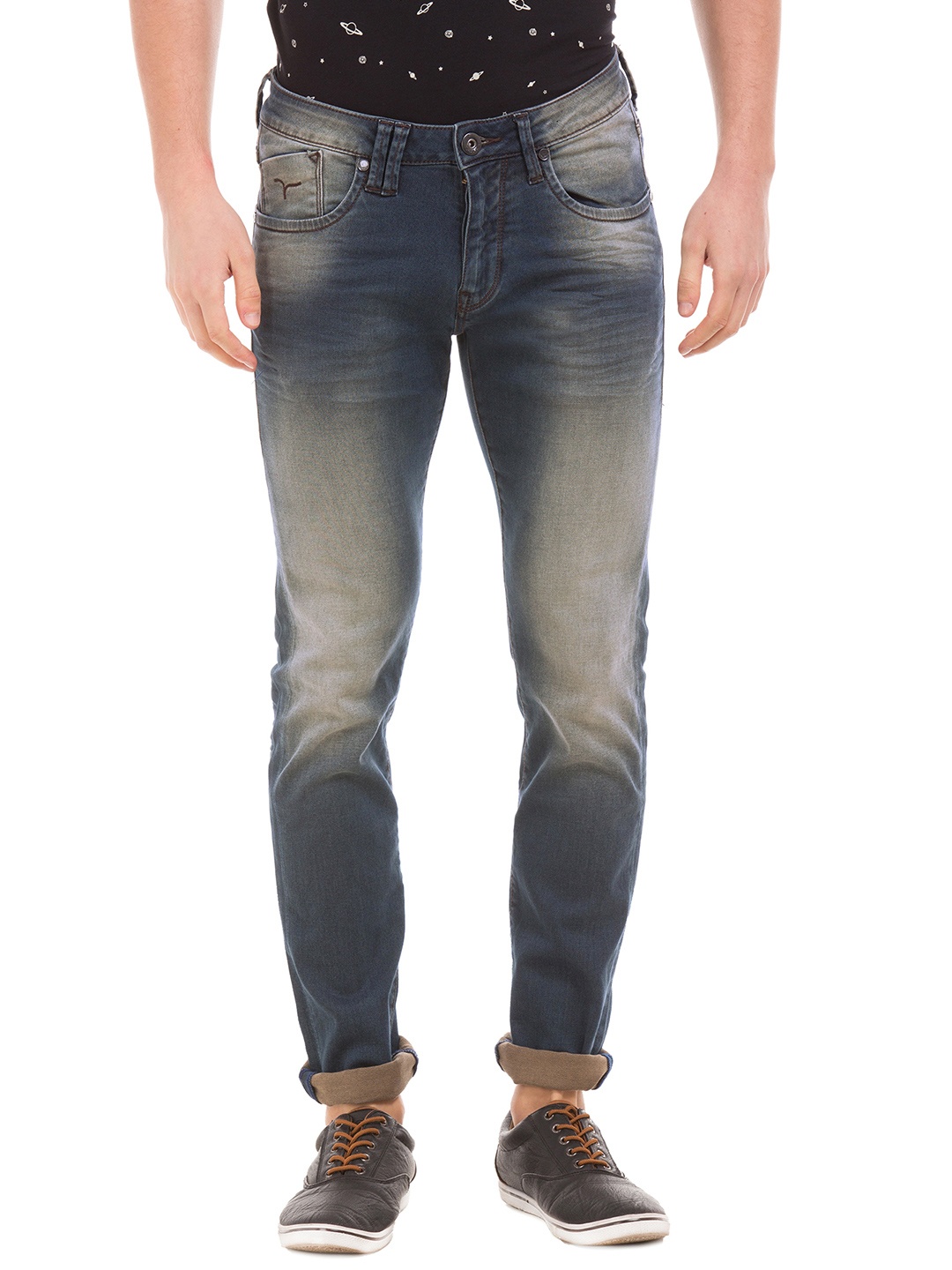 

Flying Machine Men Blue Tapered Fit Mid-Rise Clean Look Stretchable Jeans