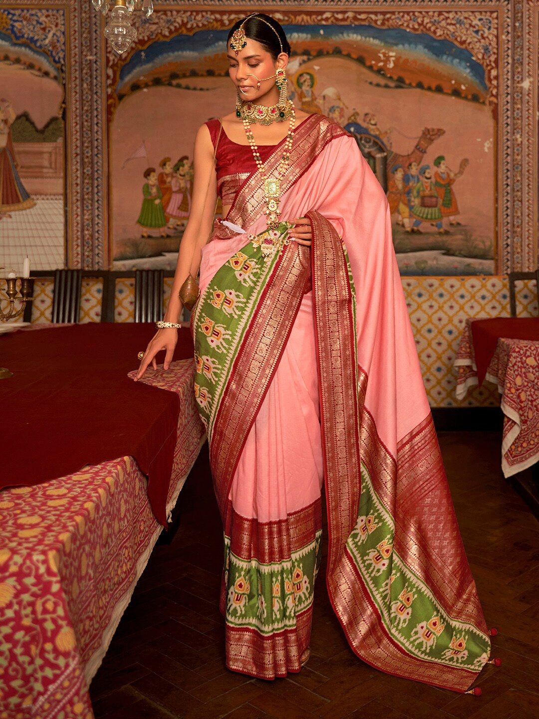 

Anouk Zari Patola Saree, Pink