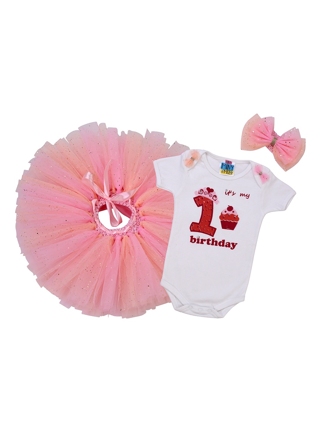 

TINY MINY ME Infant Girls Printed Bodysuit & Skirt, White