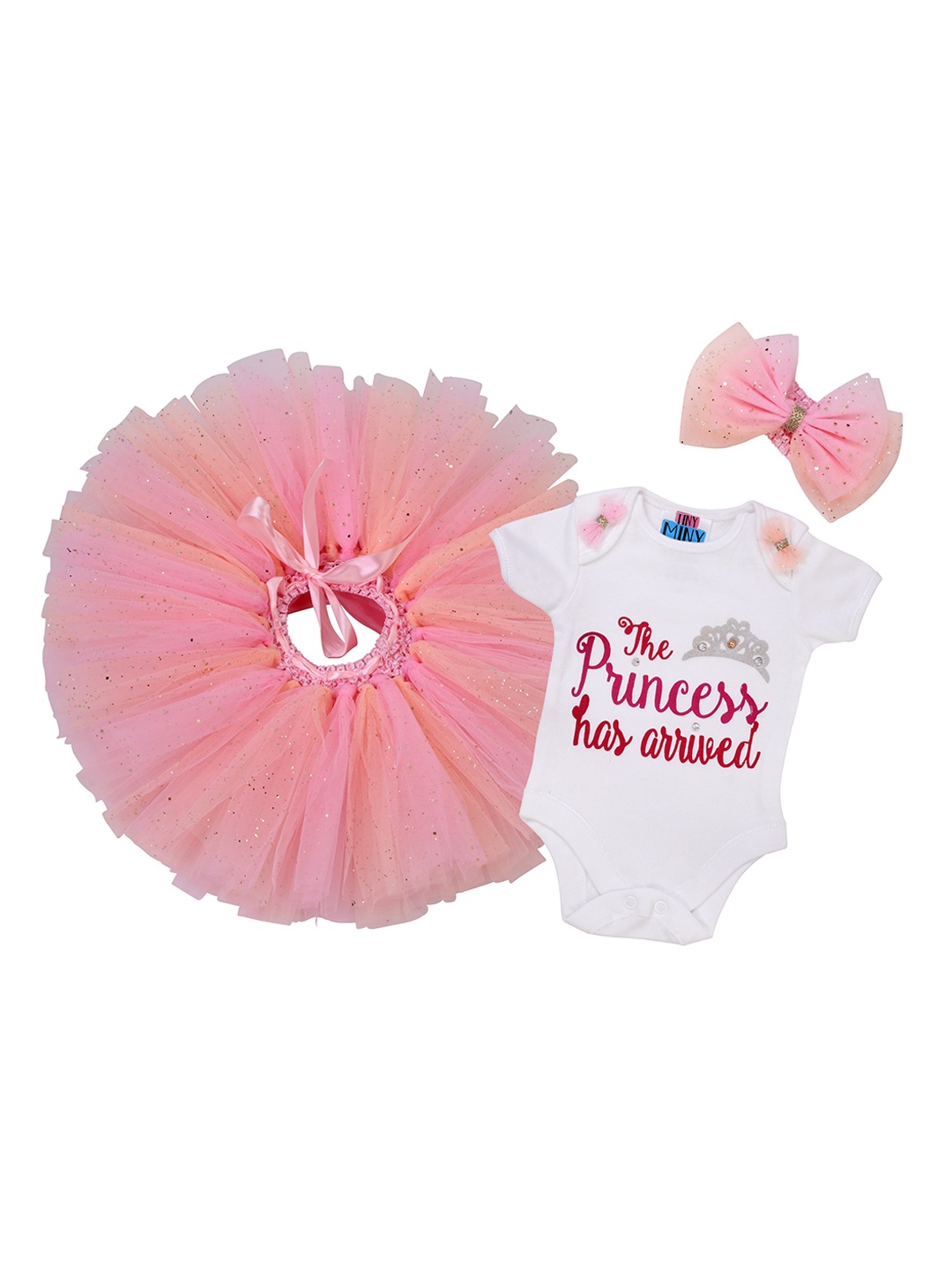 

TINY MINY ME Infant Girls Printed Bodysuit & Skirt, White