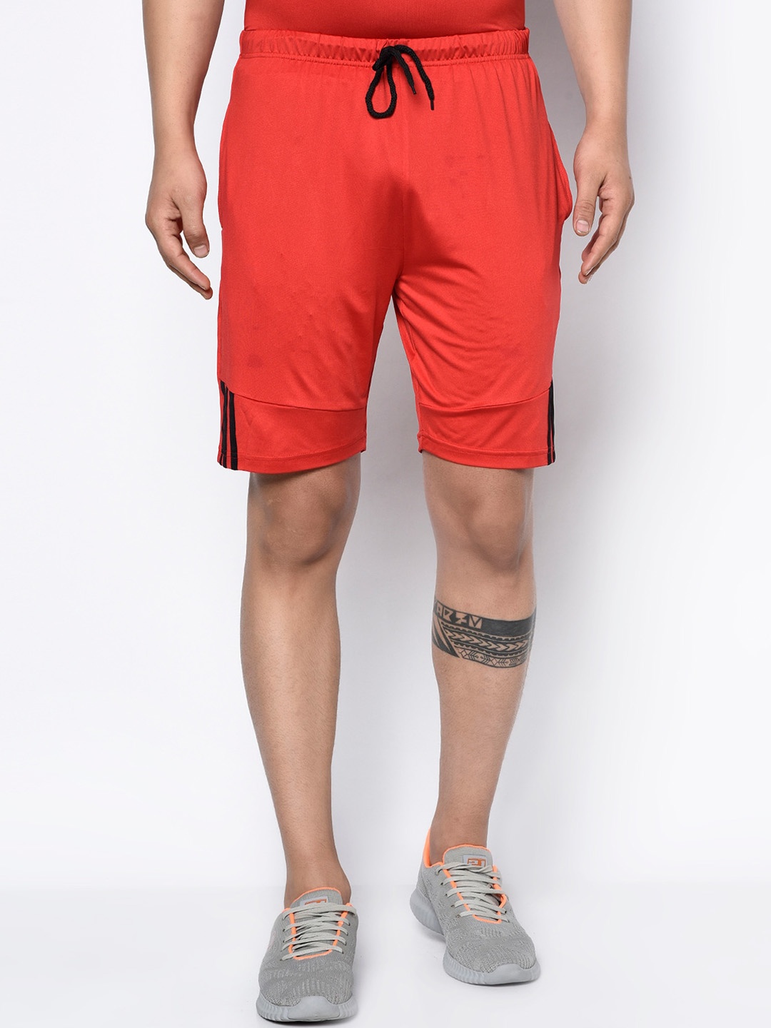 

GLITO Men Mid Rise Regular Fit Running Sports Shorts, Red