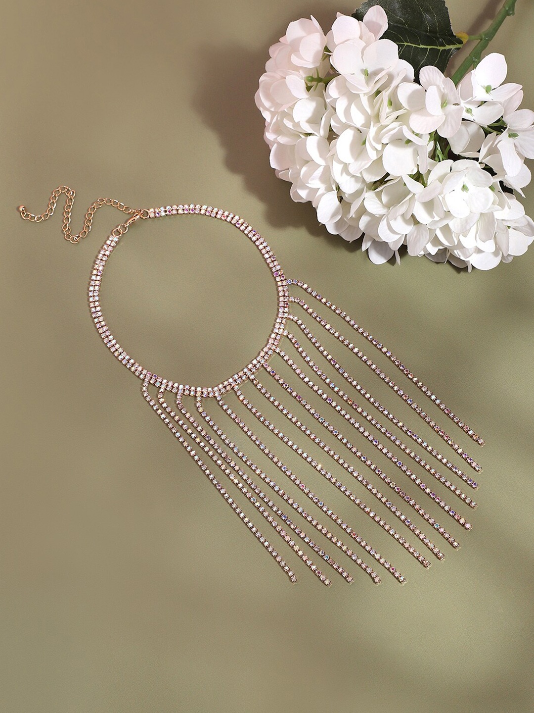 

SOHI Gold-Plated Stone Studded Necklace