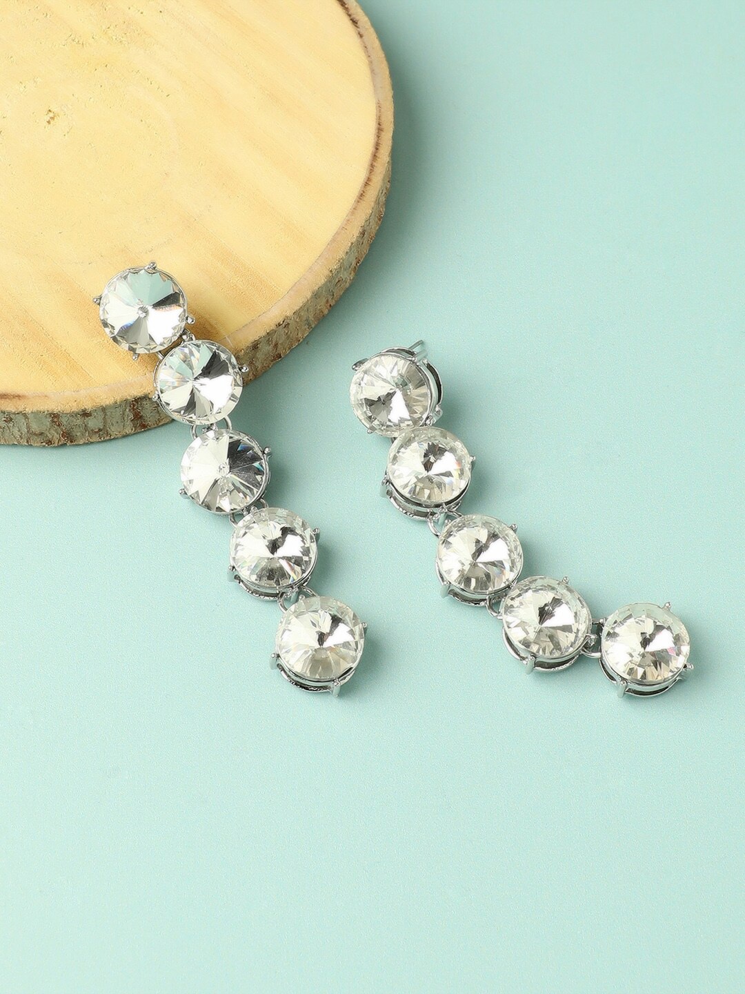 

SOHI Silver-Plated Classic Drop Earrings