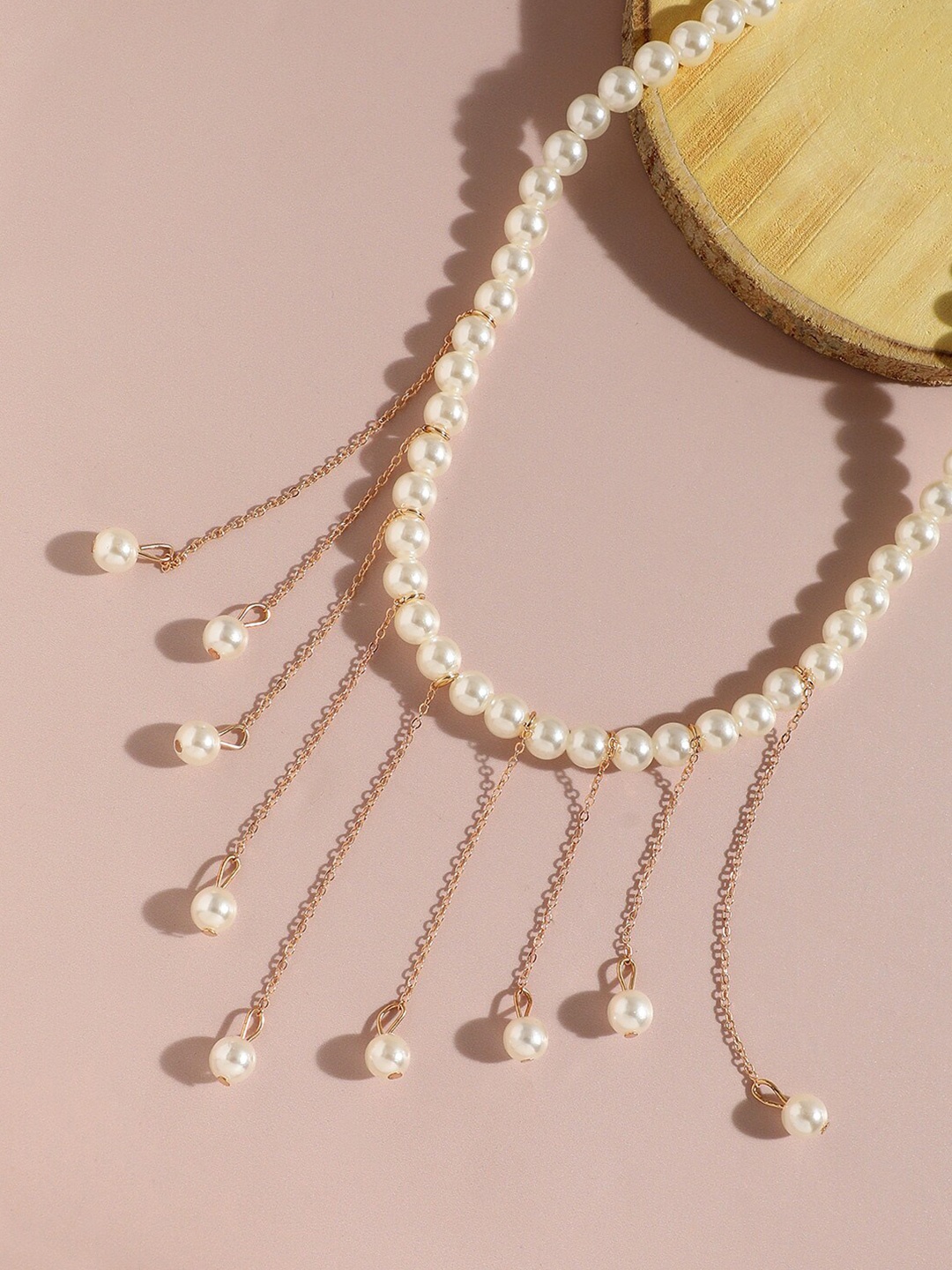 

SOHI Gold-Plated Beaded Choker Necklace
