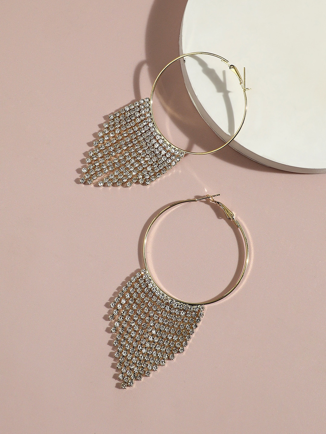 

SOHI Gold-Plated Contemporary Hoop Earrings