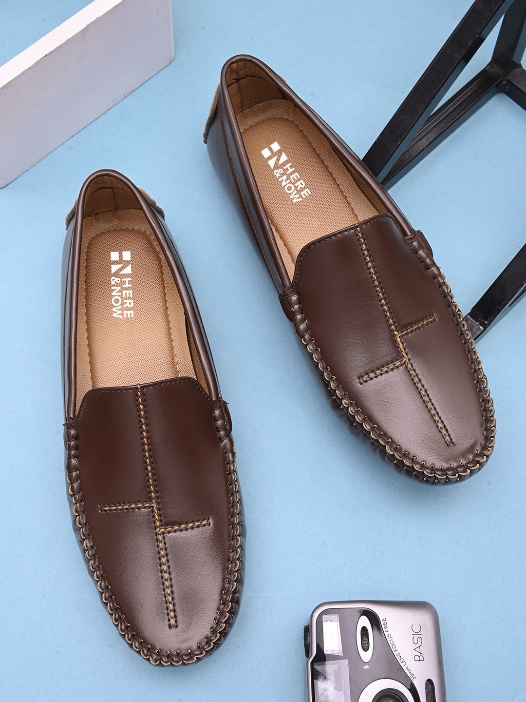

HERE&NOW Men Brown Lightweight Slip-On Loafers
