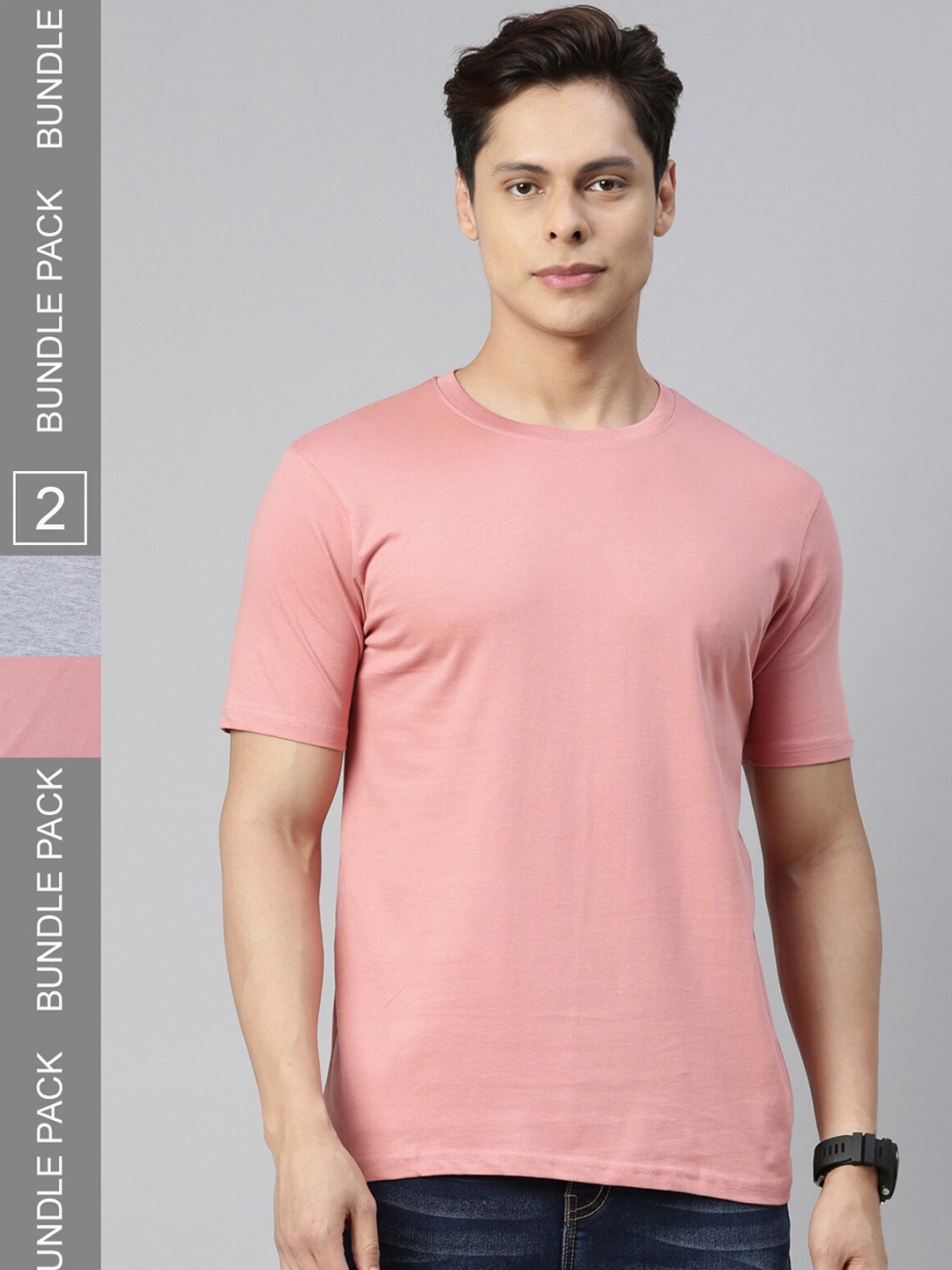 recast Pack Of 2 Bio Finish Cotton T-shirts, Pink