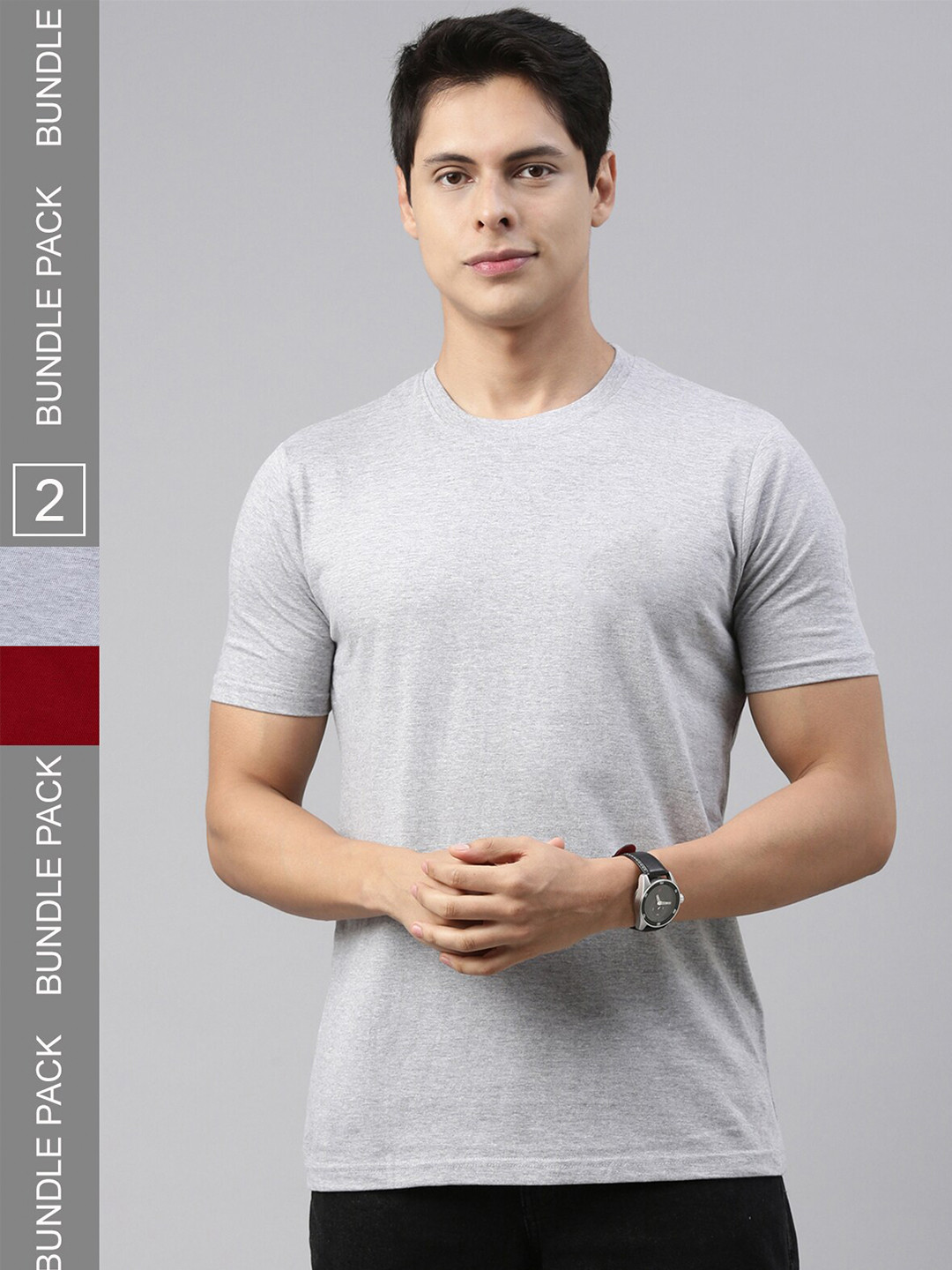 

recast Pack Of 2 Bio Finish Cotton T-shirts, Grey