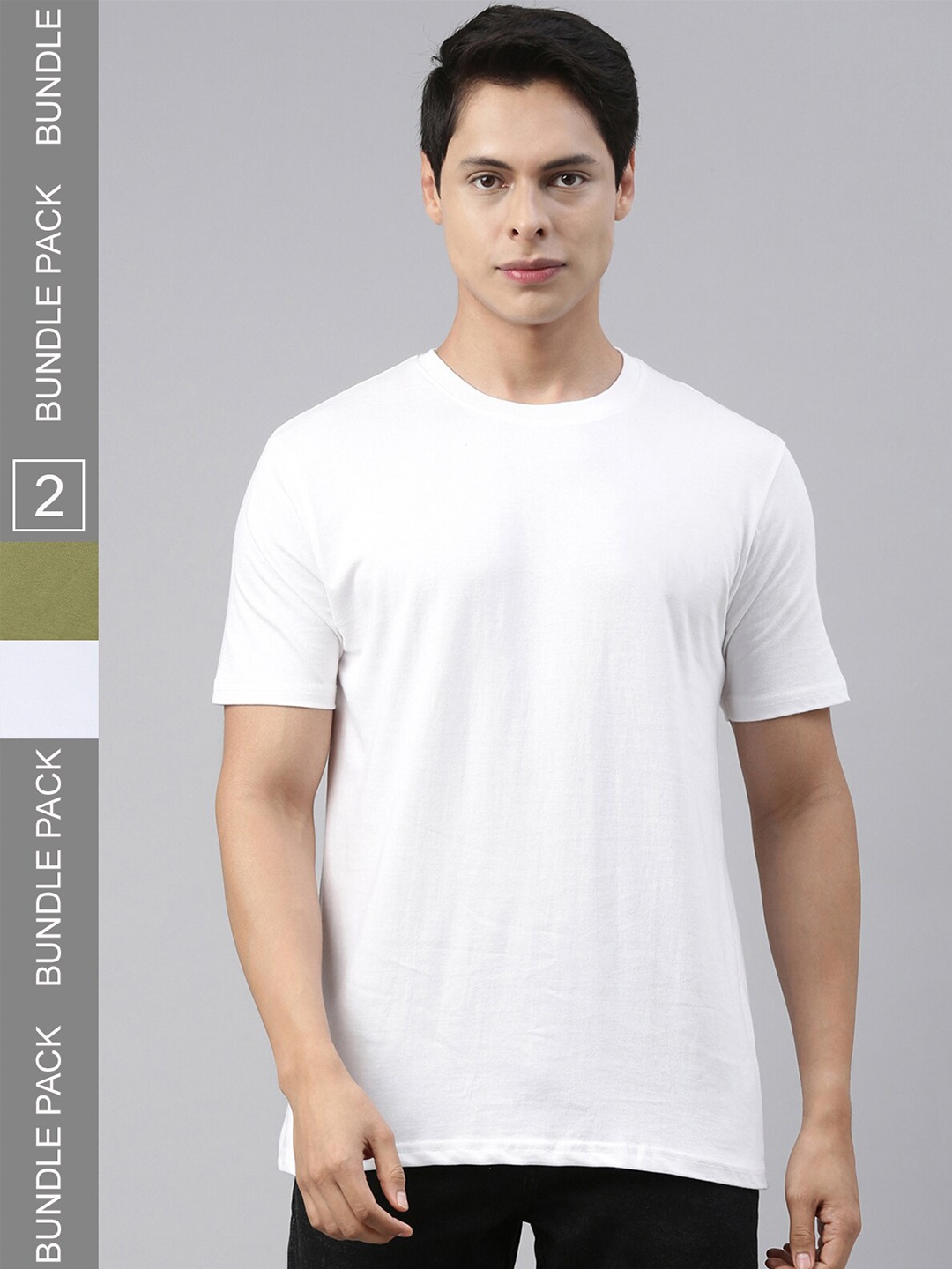 

recast Pack Of 2 Bio Finish Pure Cotton T-shirts, Olive