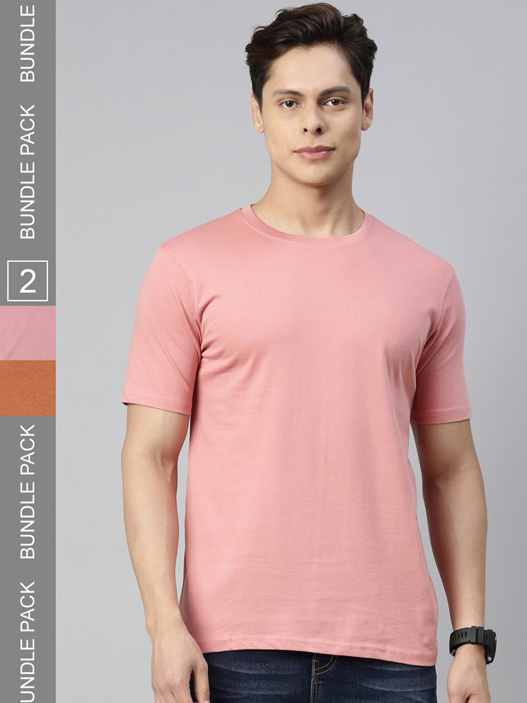 

recast Pack Of 2 Bio Finish Pure Cotton T-shirts, Brown