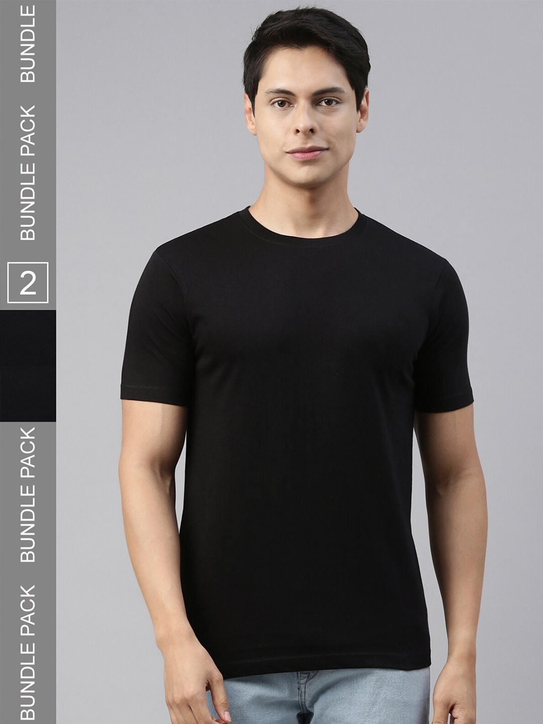 

recast Pack Of 2 Bio Finish Cotton T-shirts, Black
