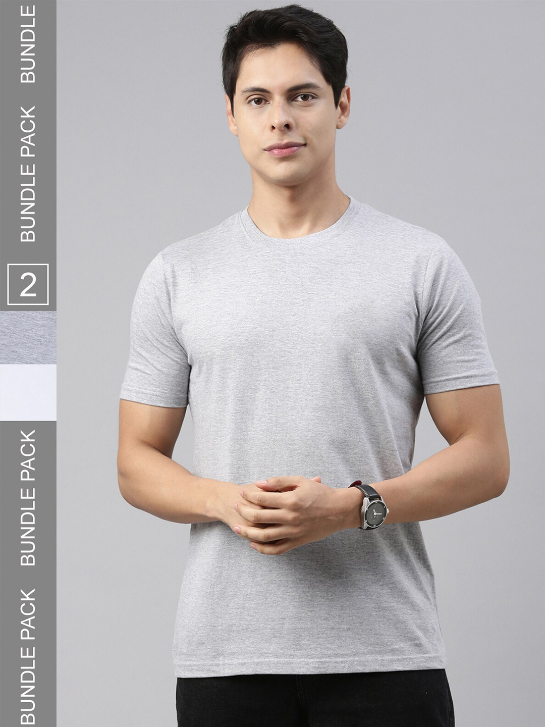 

recast Pack Of 2 Bio Finish Cotton T-shirts, Grey