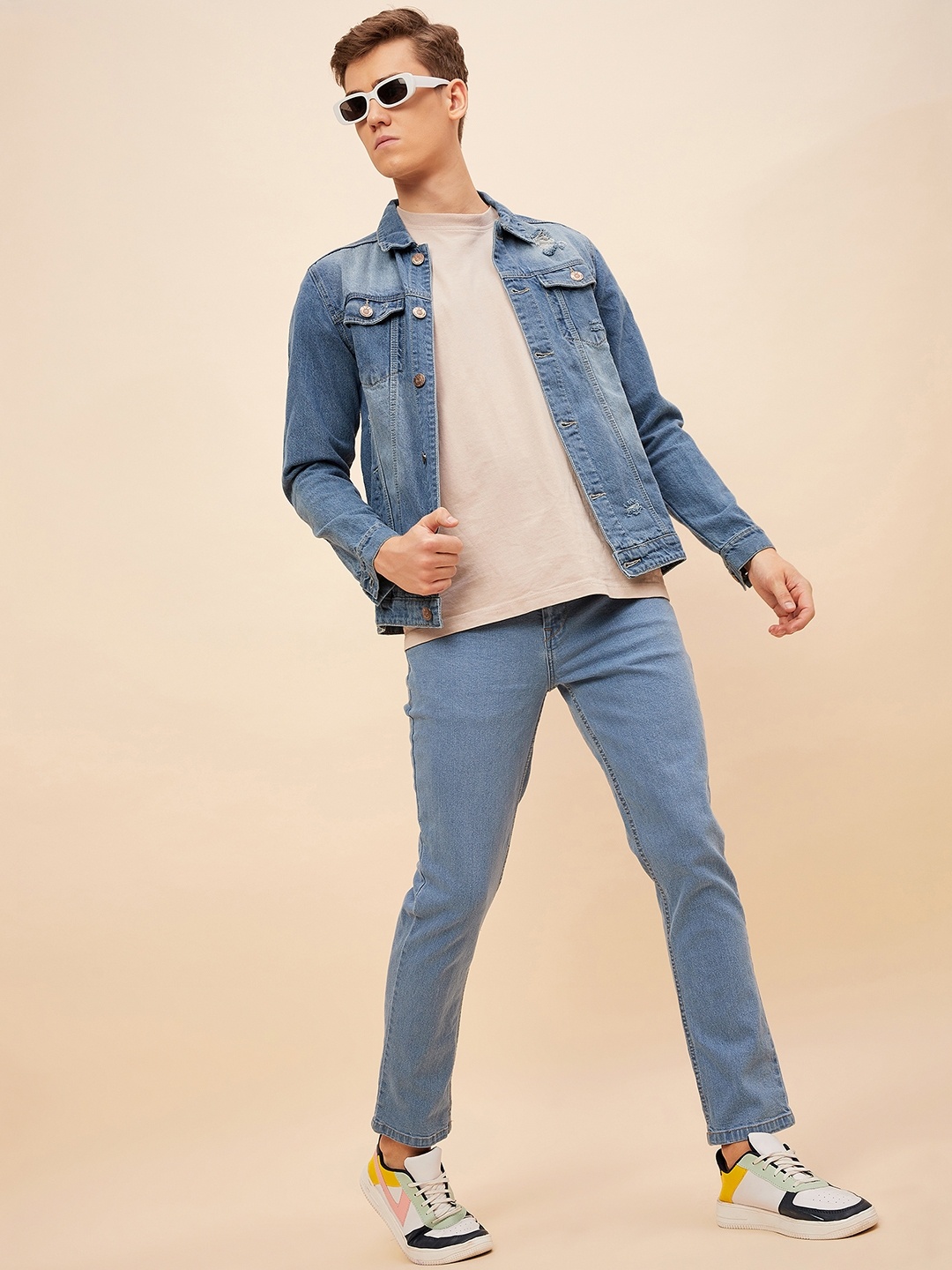 

High Star Men Straight Fit Mid-Rise Stretchable Jeans, Blue