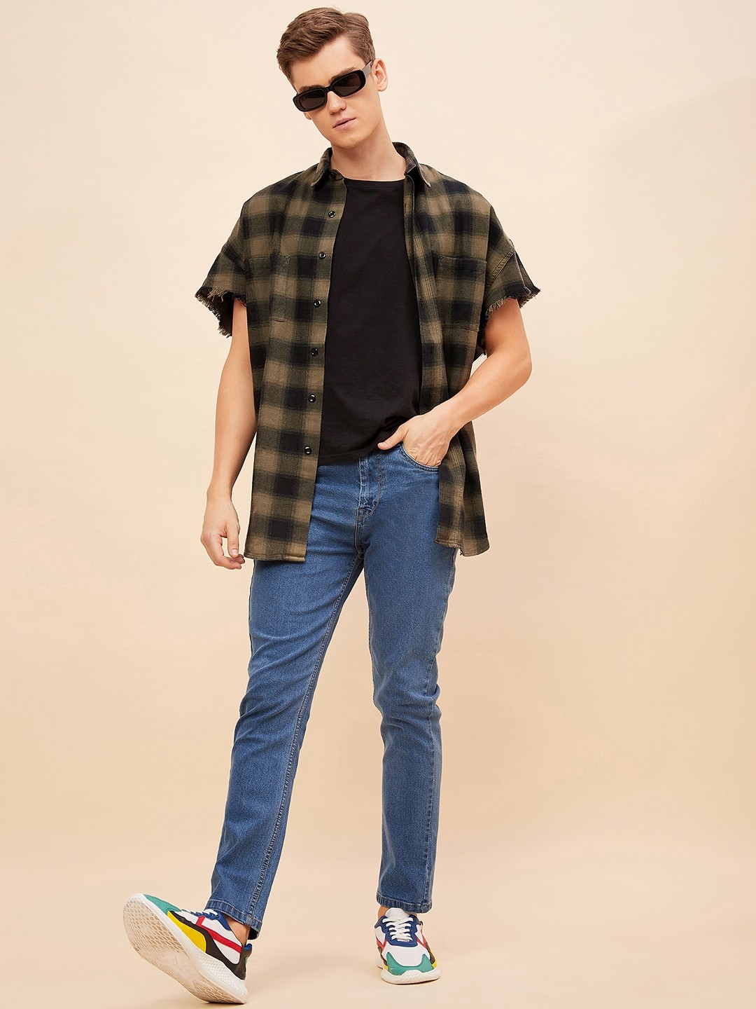 

High Star Men Straight Fit Stretchable Jeans, Blue