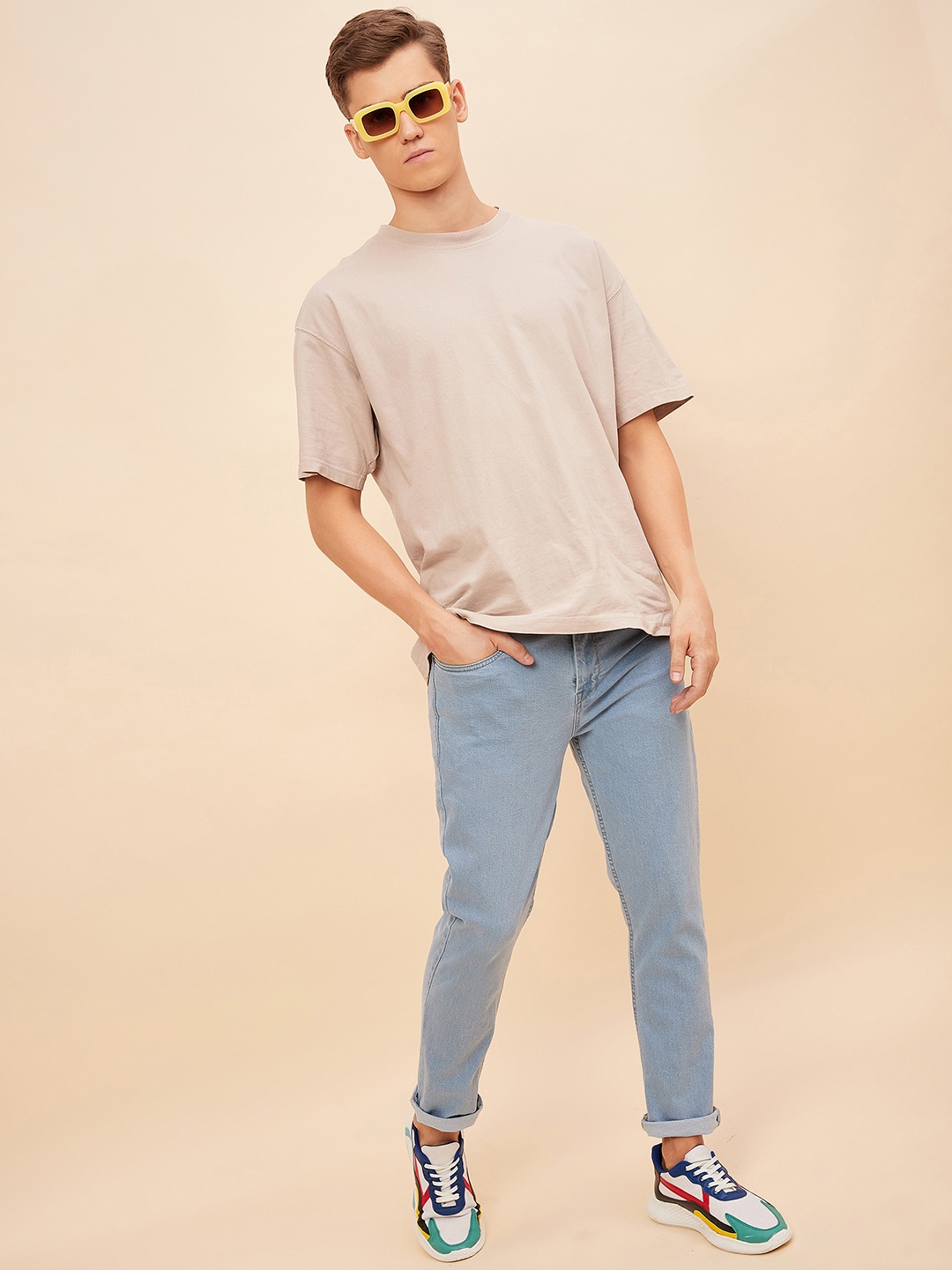 

High Star Men Straight Fit Mid-Rise Stretchable Jeans, Blue