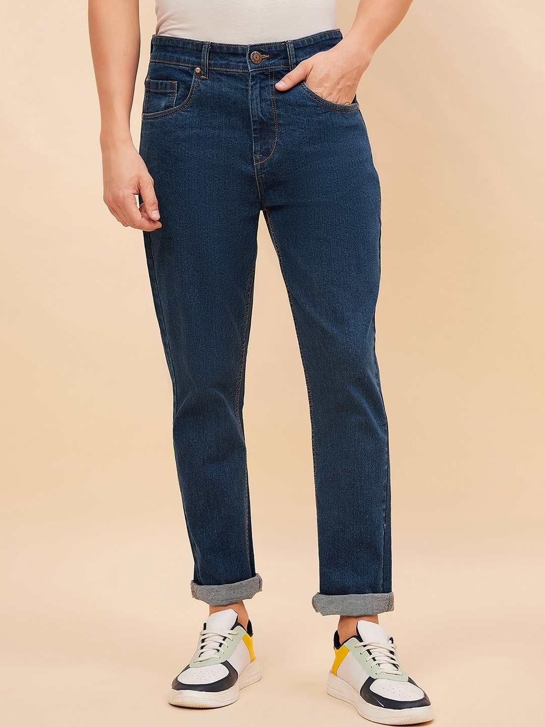 

High Star Men Straight Fit Stretchable Jeans, Blue