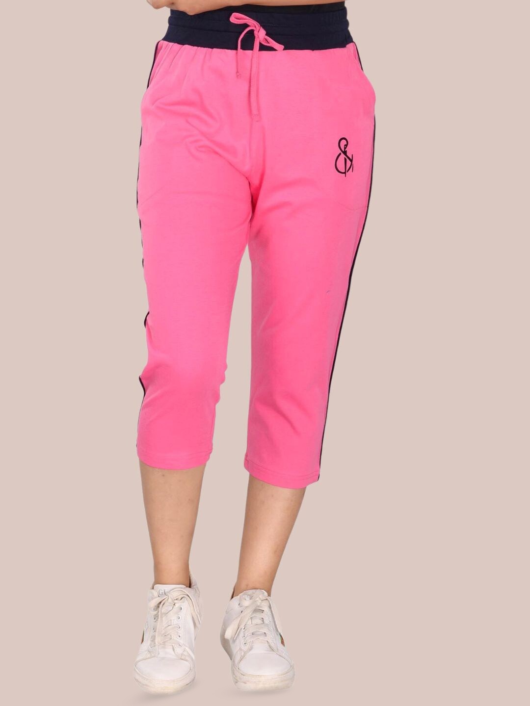 

StyleAOne Women Printed Cotton Capris, Pink