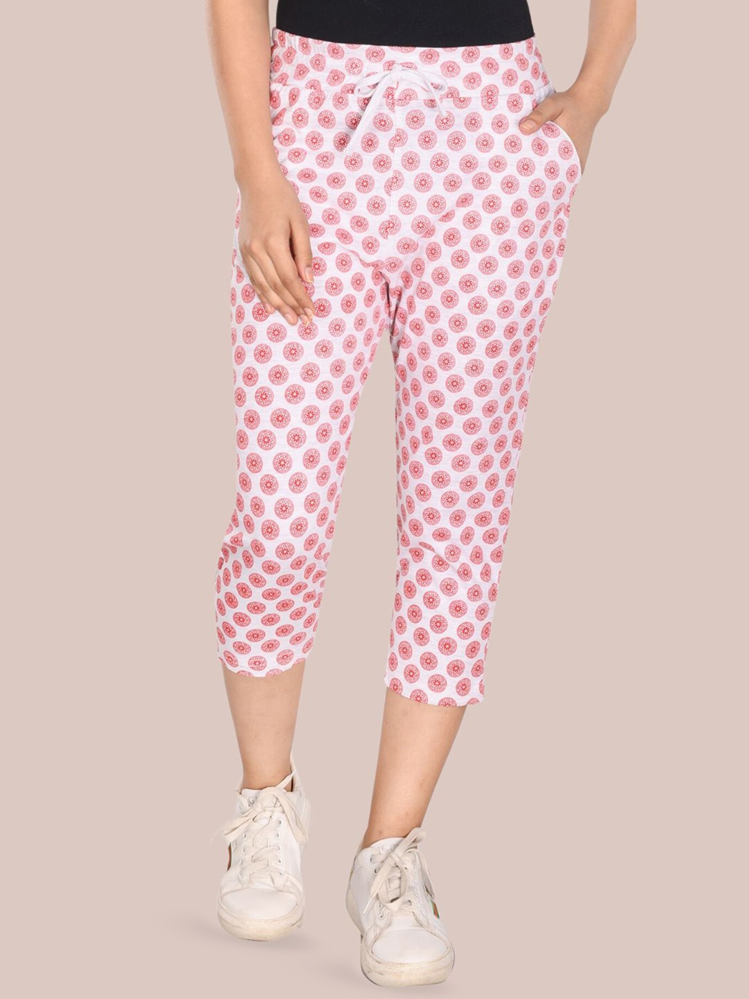 

StyleAOne Women Printed Cotton Capris, Grey