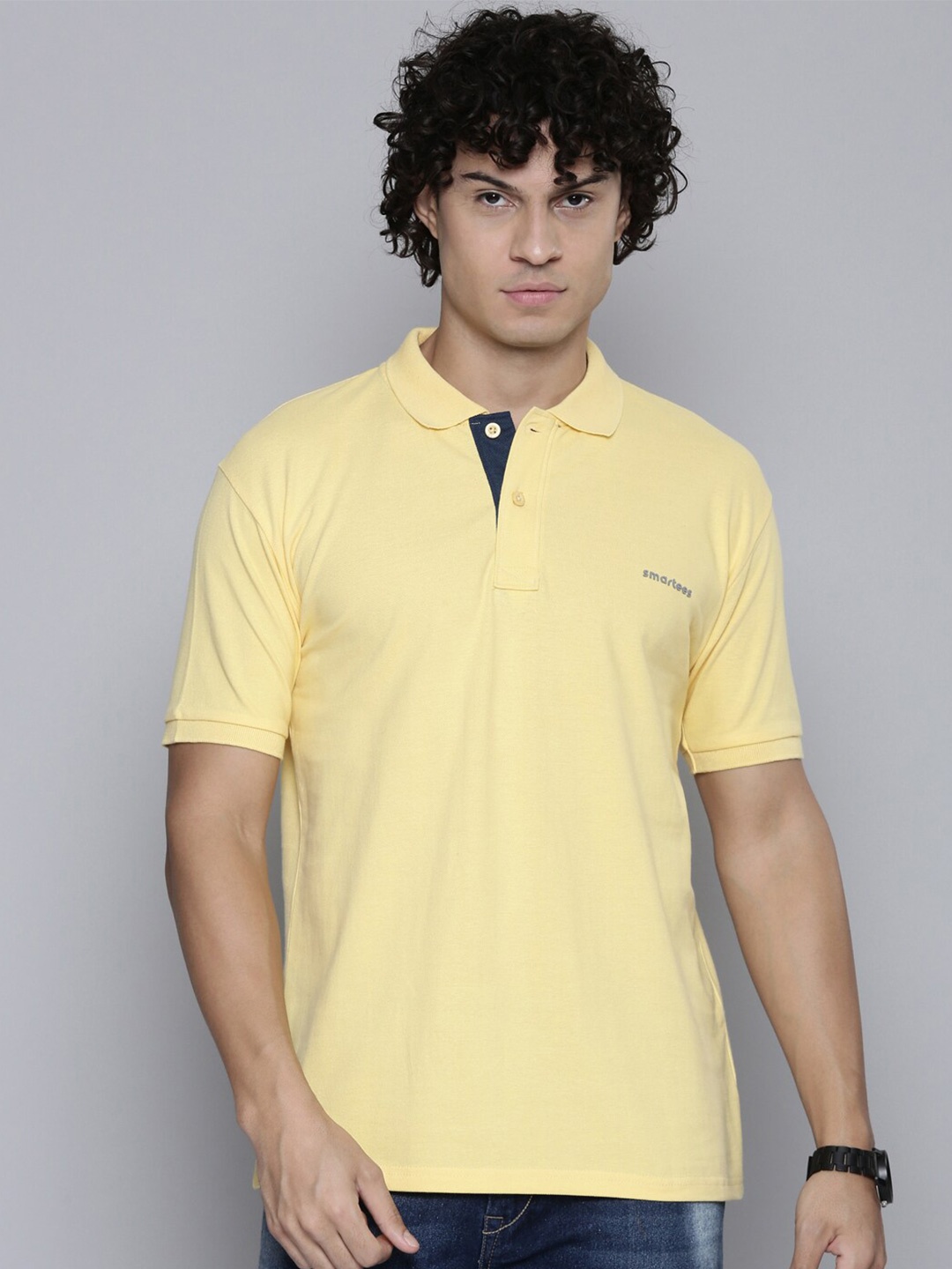

SMARTEES Polo Collar Cotton T-shirt, Yellow