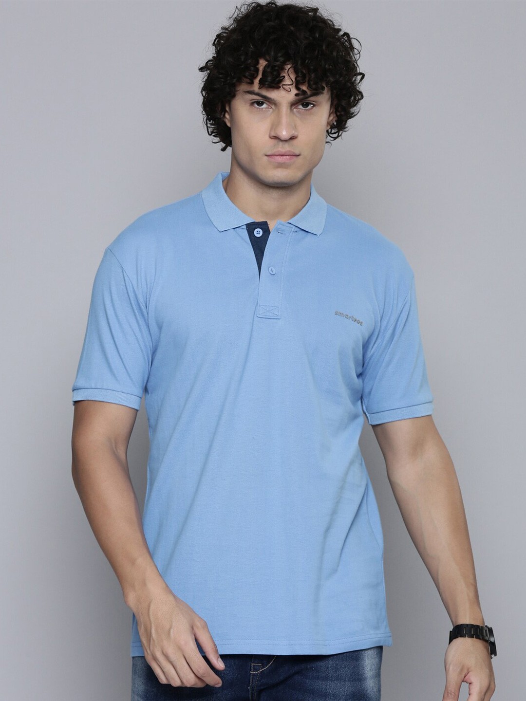 

SMARTEES Polo Collar Cotton T-shirt, Blue