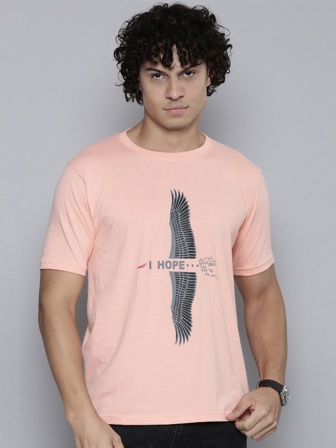

SMARTEES Graphic Printed Cotton T-shirt, Peach
