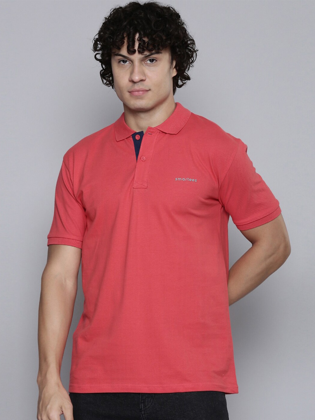 

SMARTEES Polo Collar Cotton T-shirt, Red