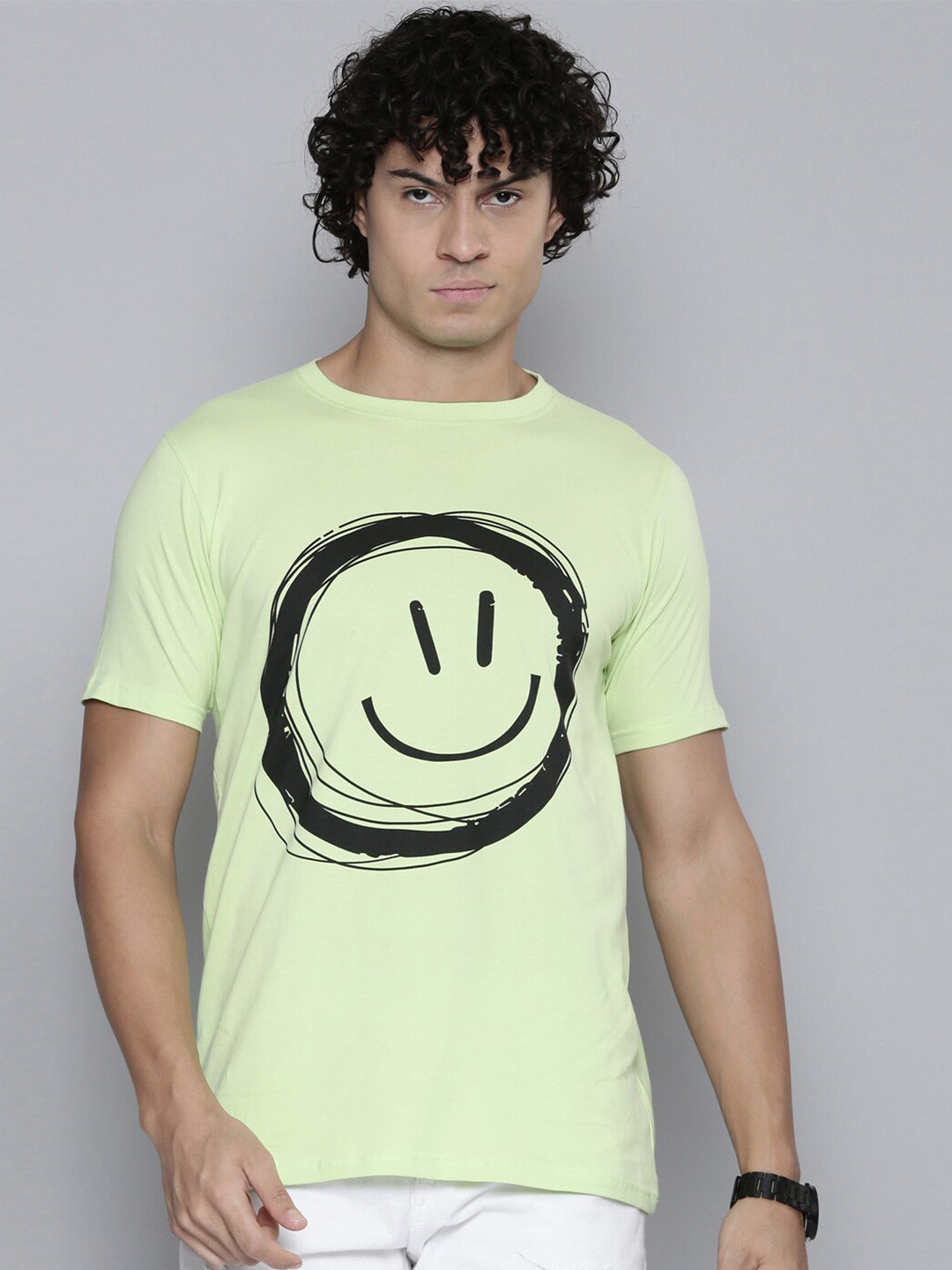 

SMARTEES Graphic Printed Cotton T-shirt, Lime green