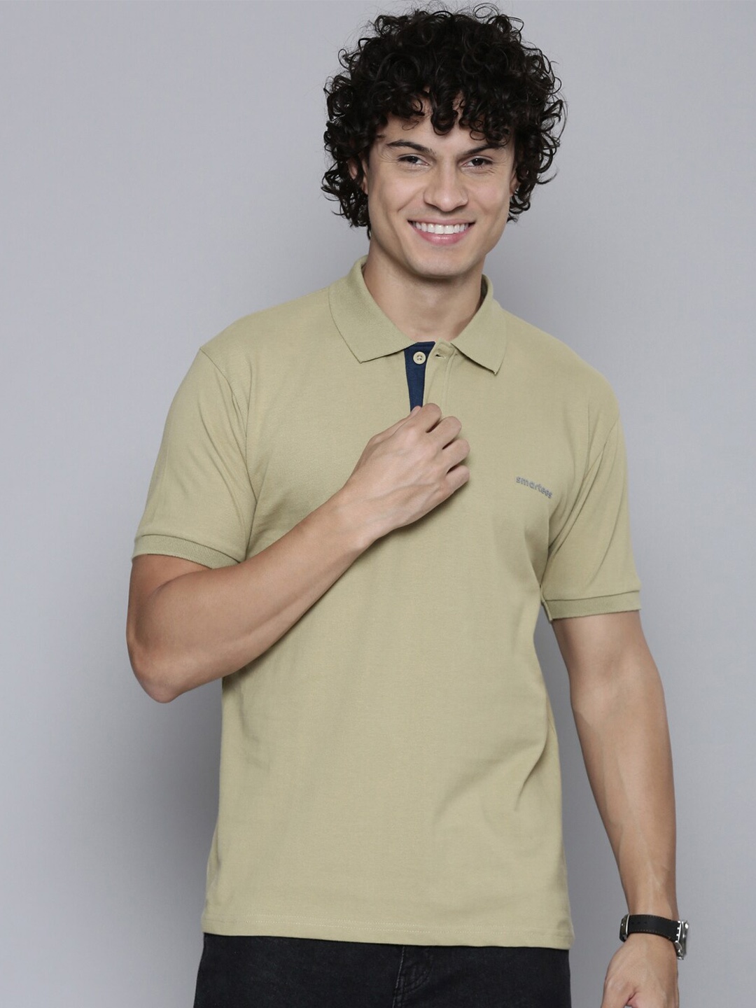 

SMARTEES Polo Collar Cotton T-shirt, Beige