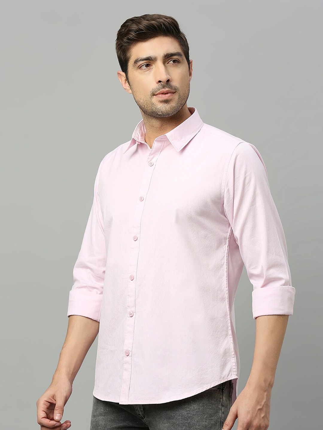 

Harvard Classic Slim Fit Opaque Casual Shirt, Pink