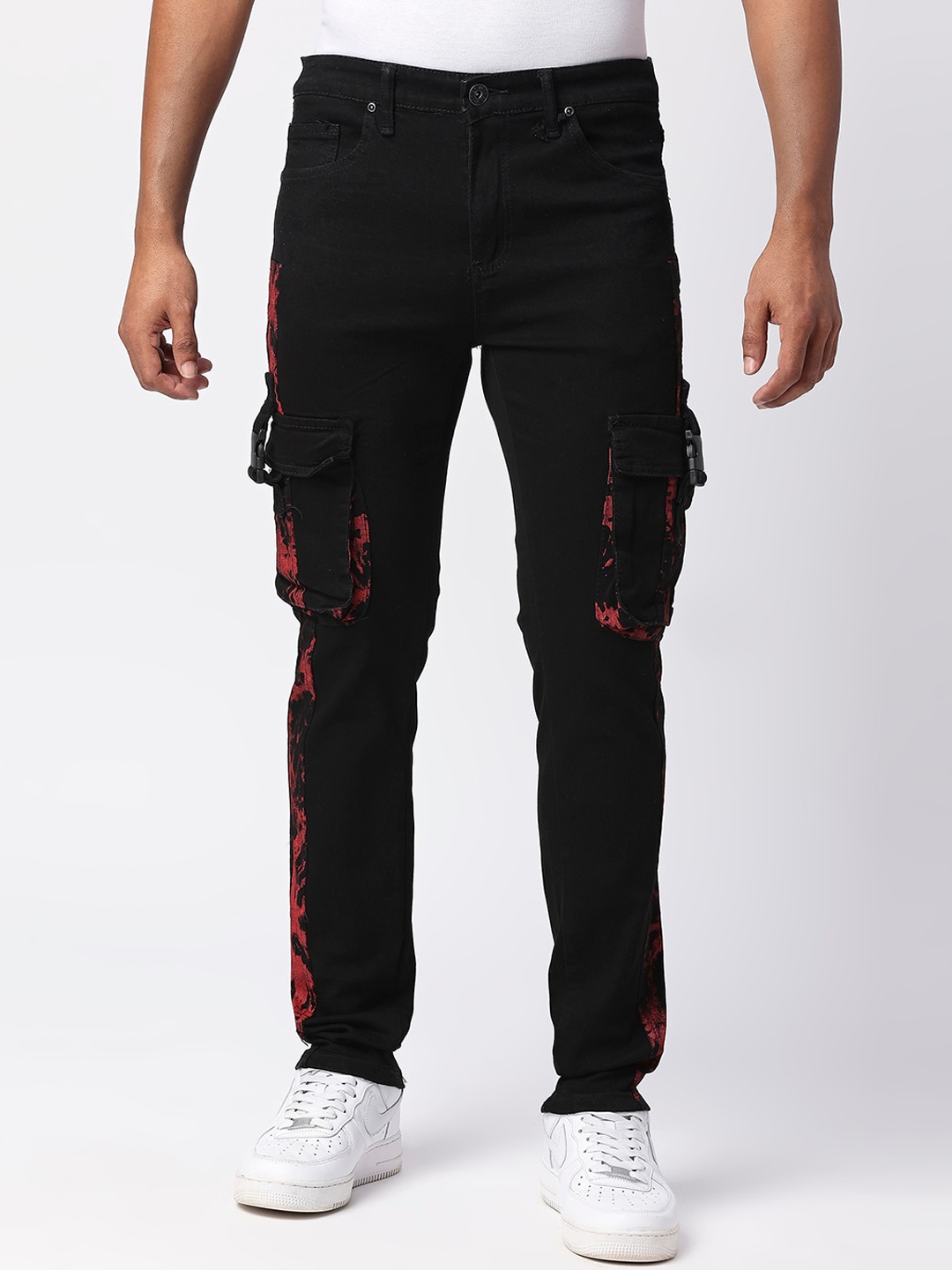 

WAIMEA Men Slim Fit Stretchable Mid-Rise Jeans, Black