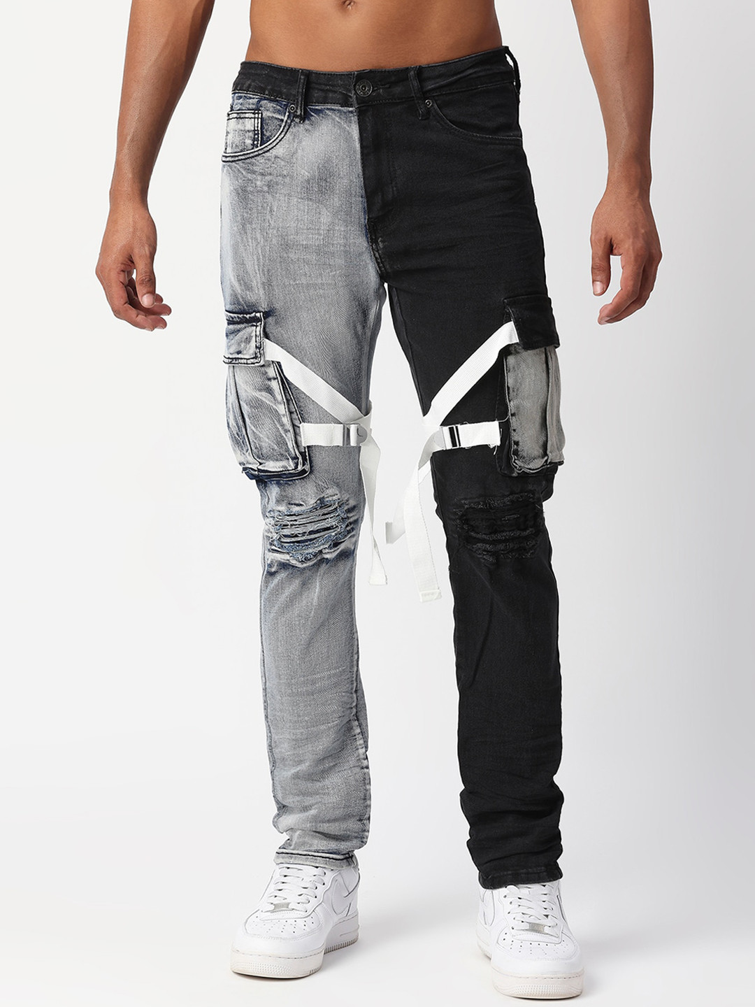 

WAIMEA Men Mildly Distressed Stretchable Slim Fit Jeans, Black