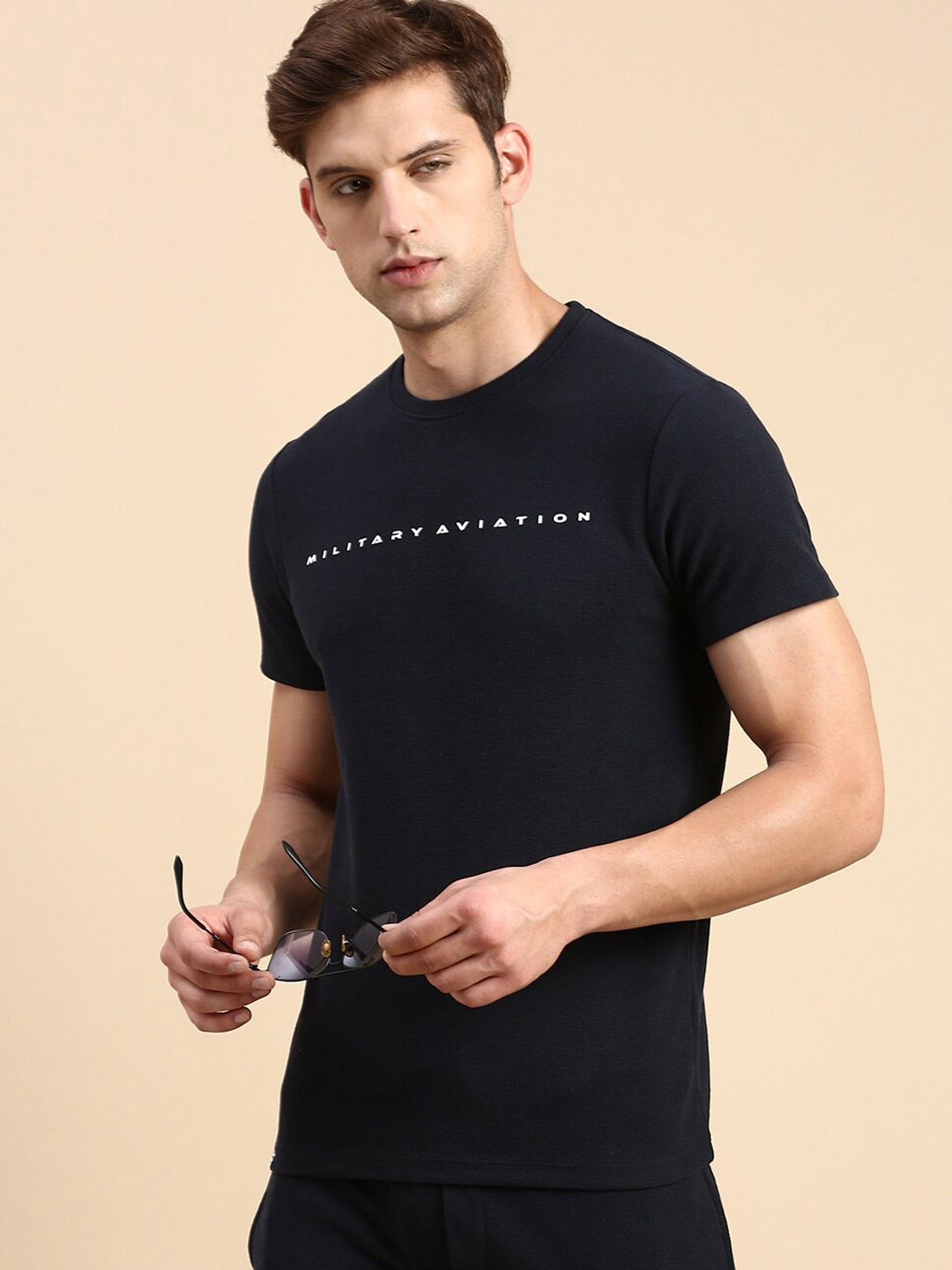 

SHOWOFF Typography Printed T-Shirt & Shorts, Navy blue