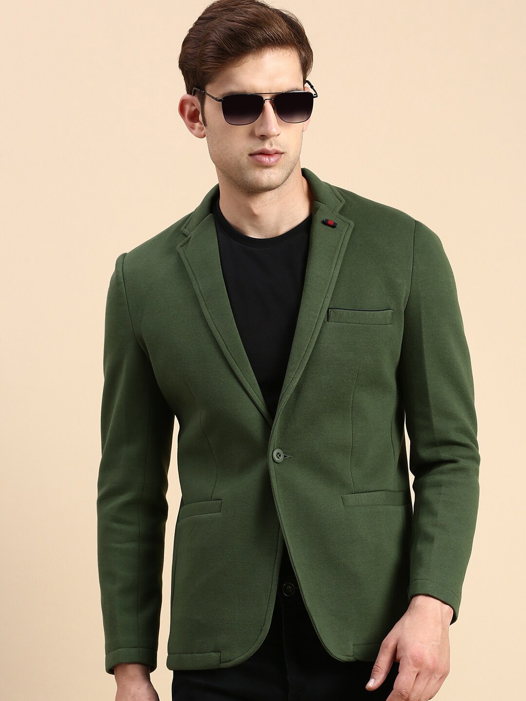 

SHOWOFF Slim-Fit Single Breasted Blazer, Green
