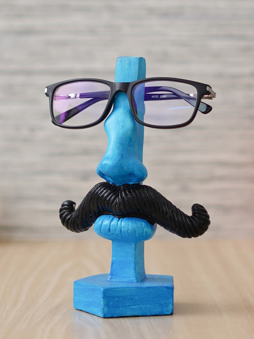 

eCraftIndia Blue Man Nose and Moustache Shaped Sunglasses Holder