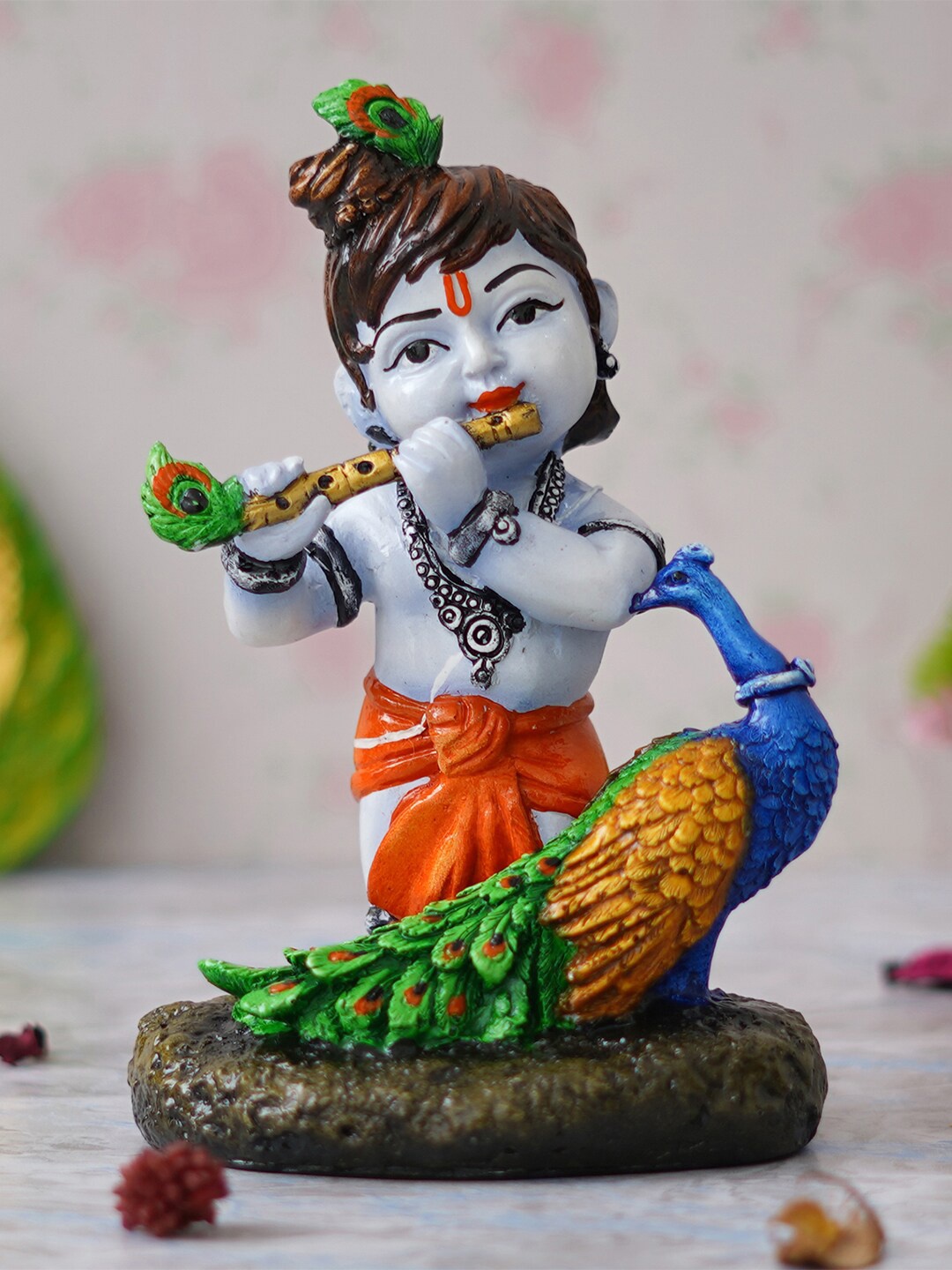 

eCraftIndia Blue & Orange Krishna Idol Showpieces