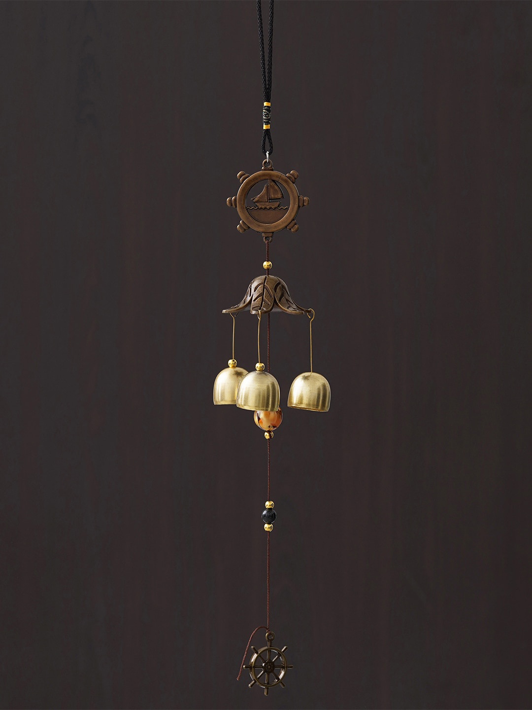 

eCraftIndia Brown & Gold-Toned Decorative Wall Hanging Bells