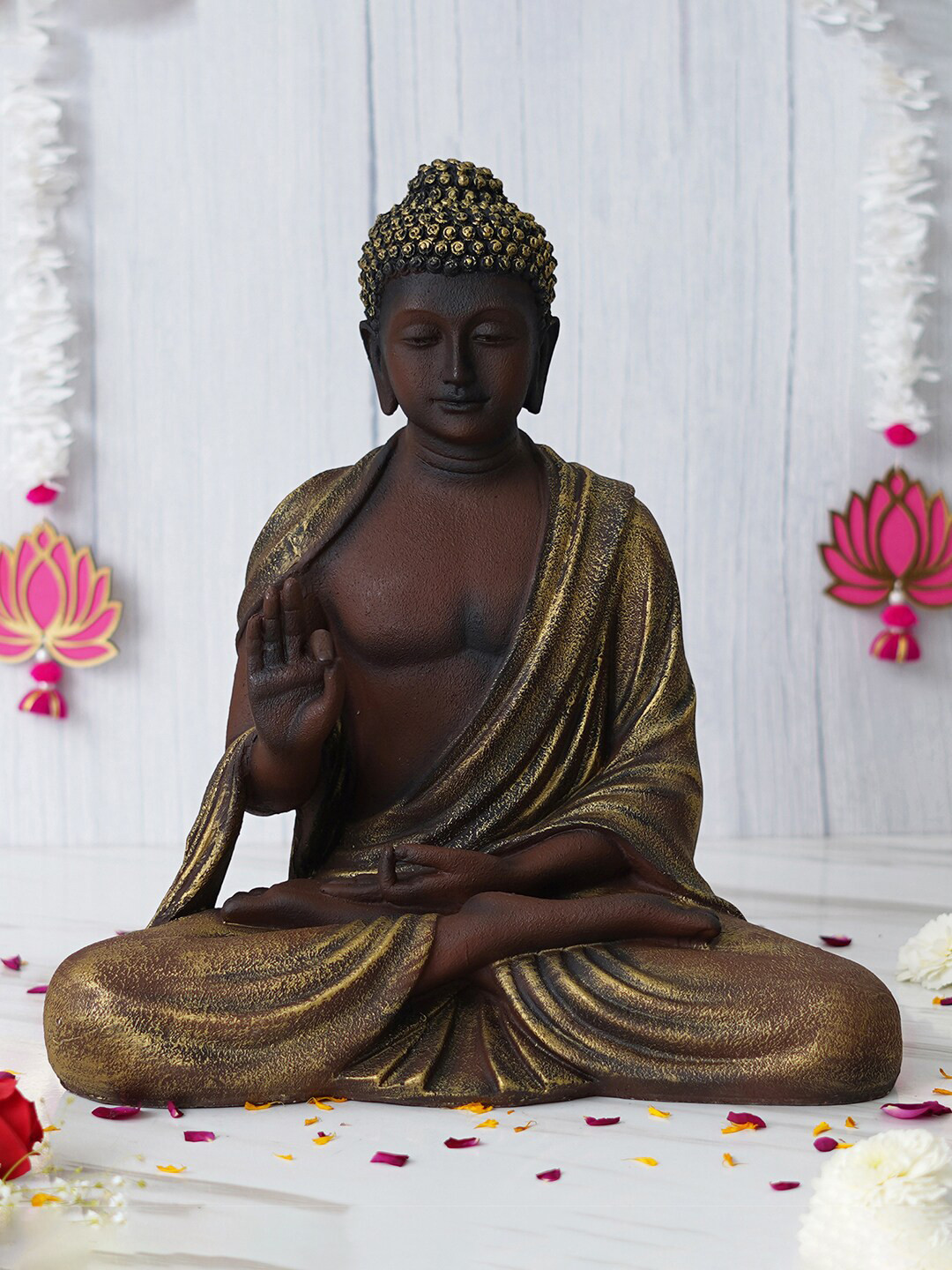 

eCraftIndia Brown & Black Lord Buddha Statue Showpiece