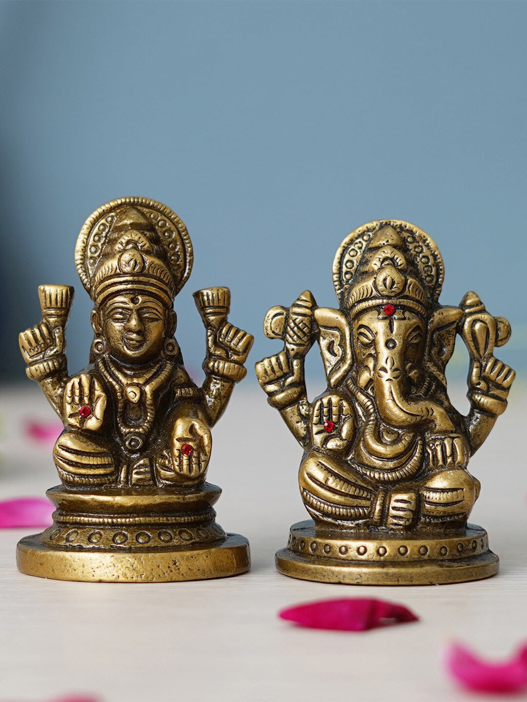 

eCraftIndia Gold Toned 2 Pieces Lakshmi & Lord Ganesha Idols Showpieces