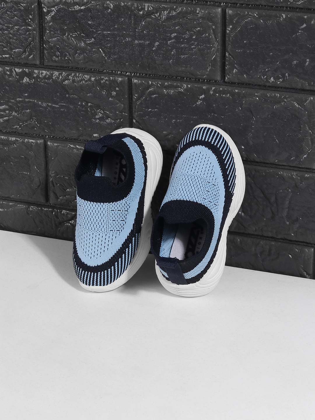 

Jazzy Juniors Kids Striped Lightweight Slip-On Sneakers, Blue