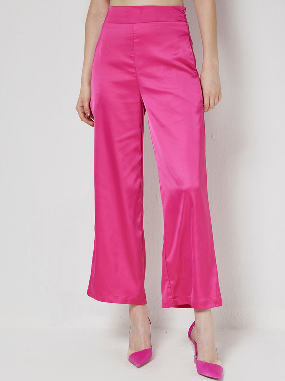 

COVER STORY Women Fuchsia High-Rise Parallel Trousers