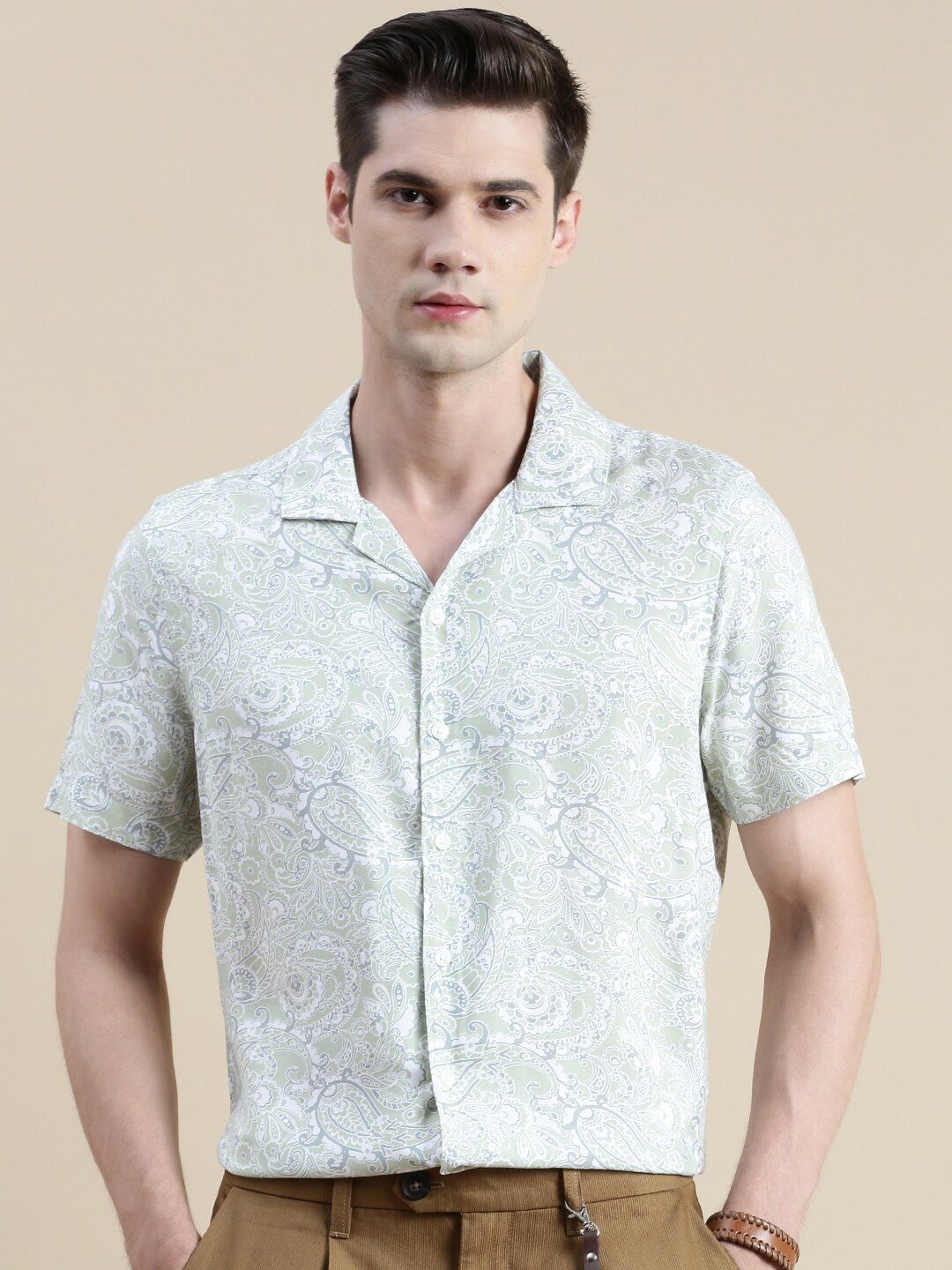 

INVICTUS Comfort Slim Fit Floral Printed Casual Shirt, Sea green