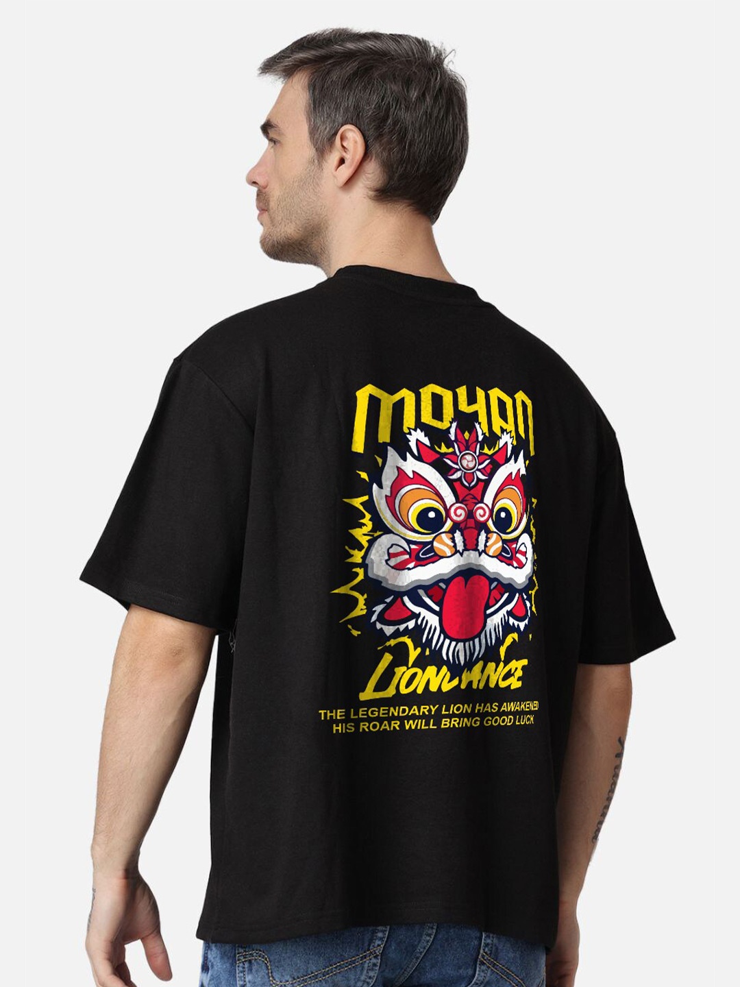 

The Label Bar Graphic Printed Loose T-shirt, Black