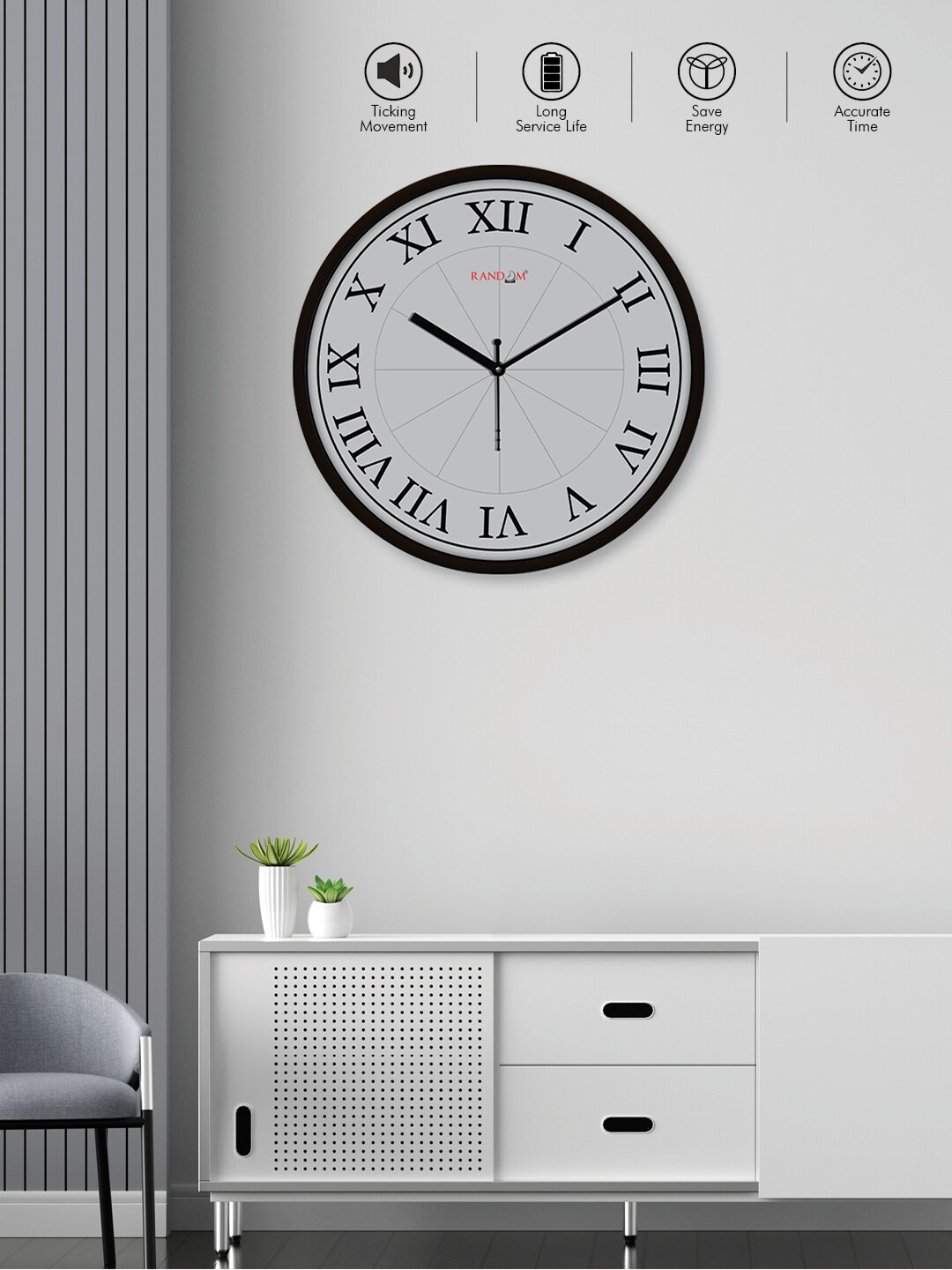 

RANDOM Black & White Classic & Modern Art Analogue Contemporary Wall Clock