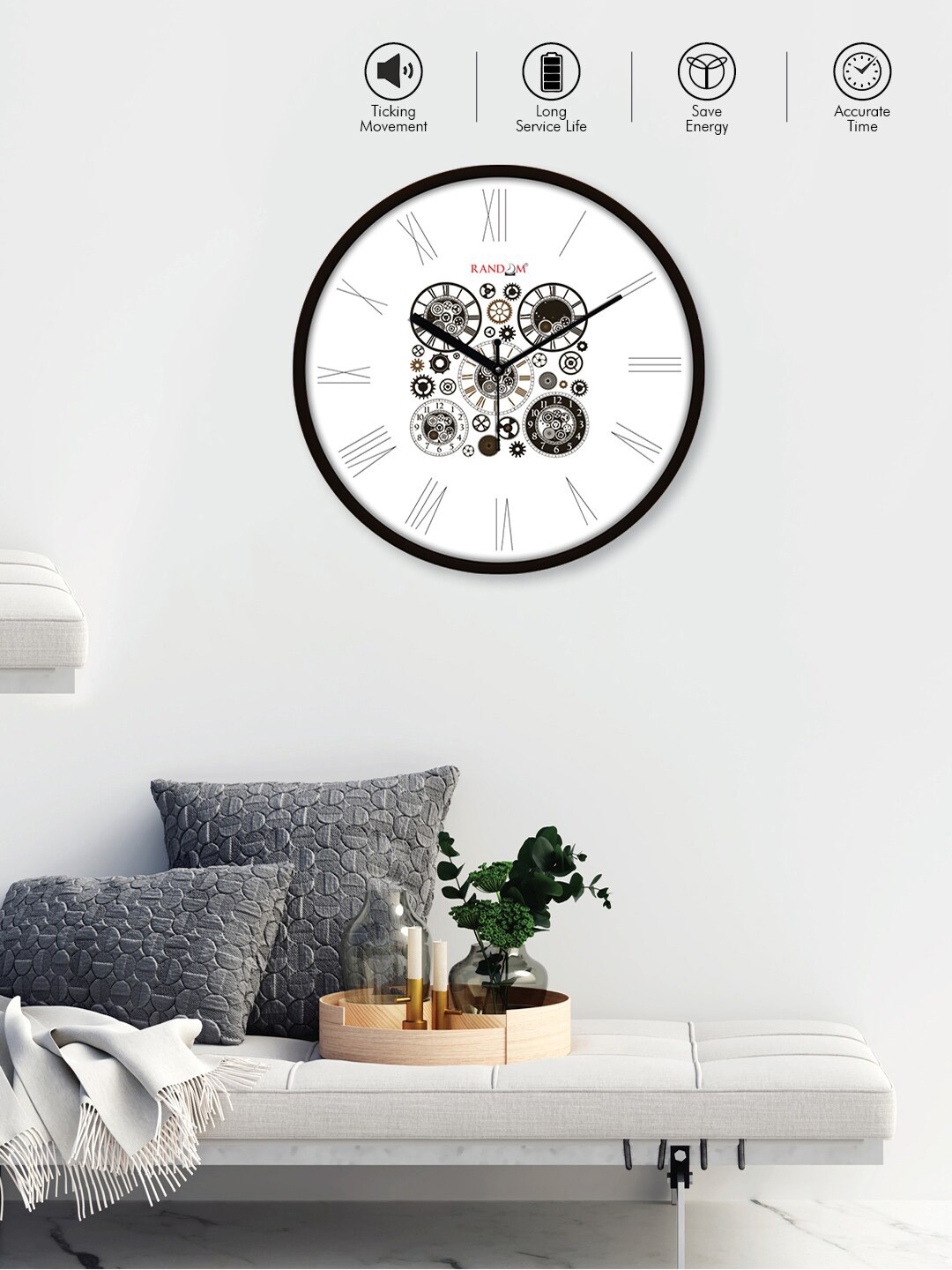 

RANDOM Black & White Classic & Modern Analogue Contemporary Wall Clock